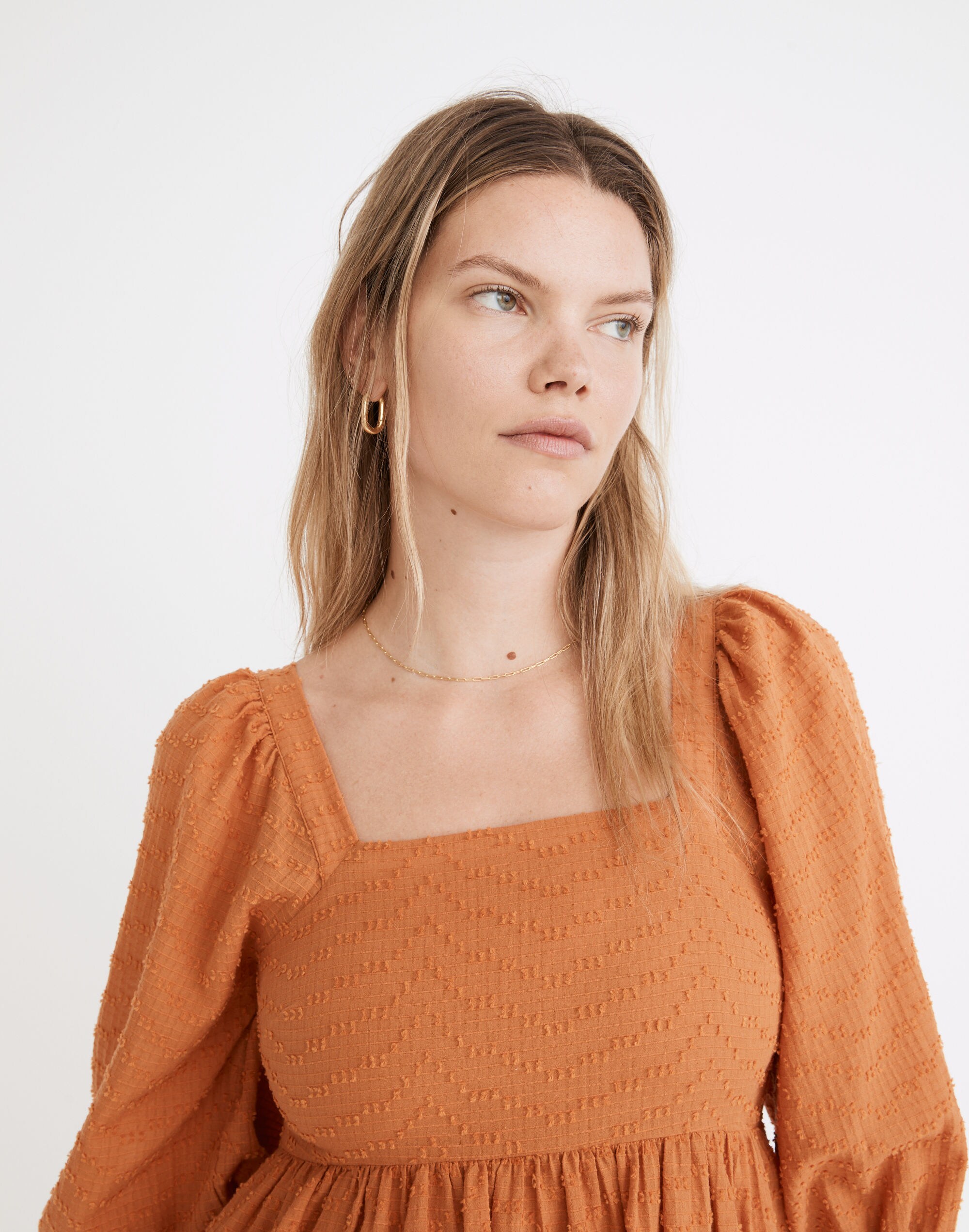 Puff-Sleeve Waisted Mini Dress