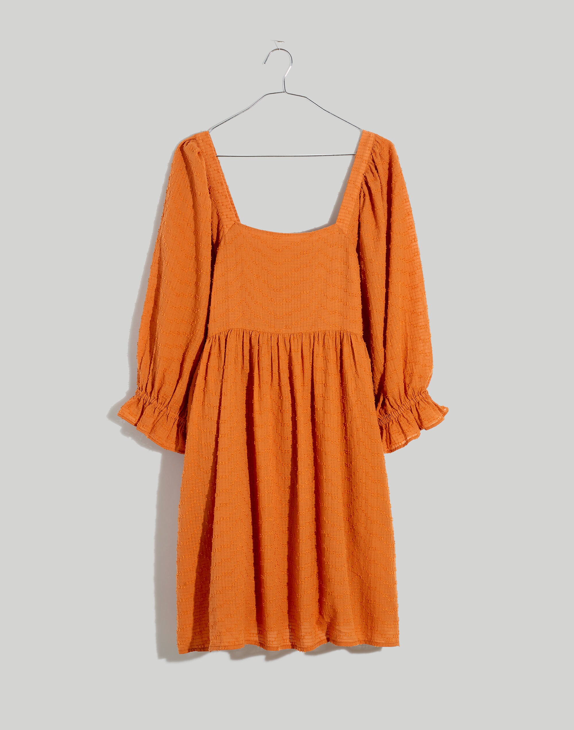 Puff-Sleeve Waisted Mini Dress