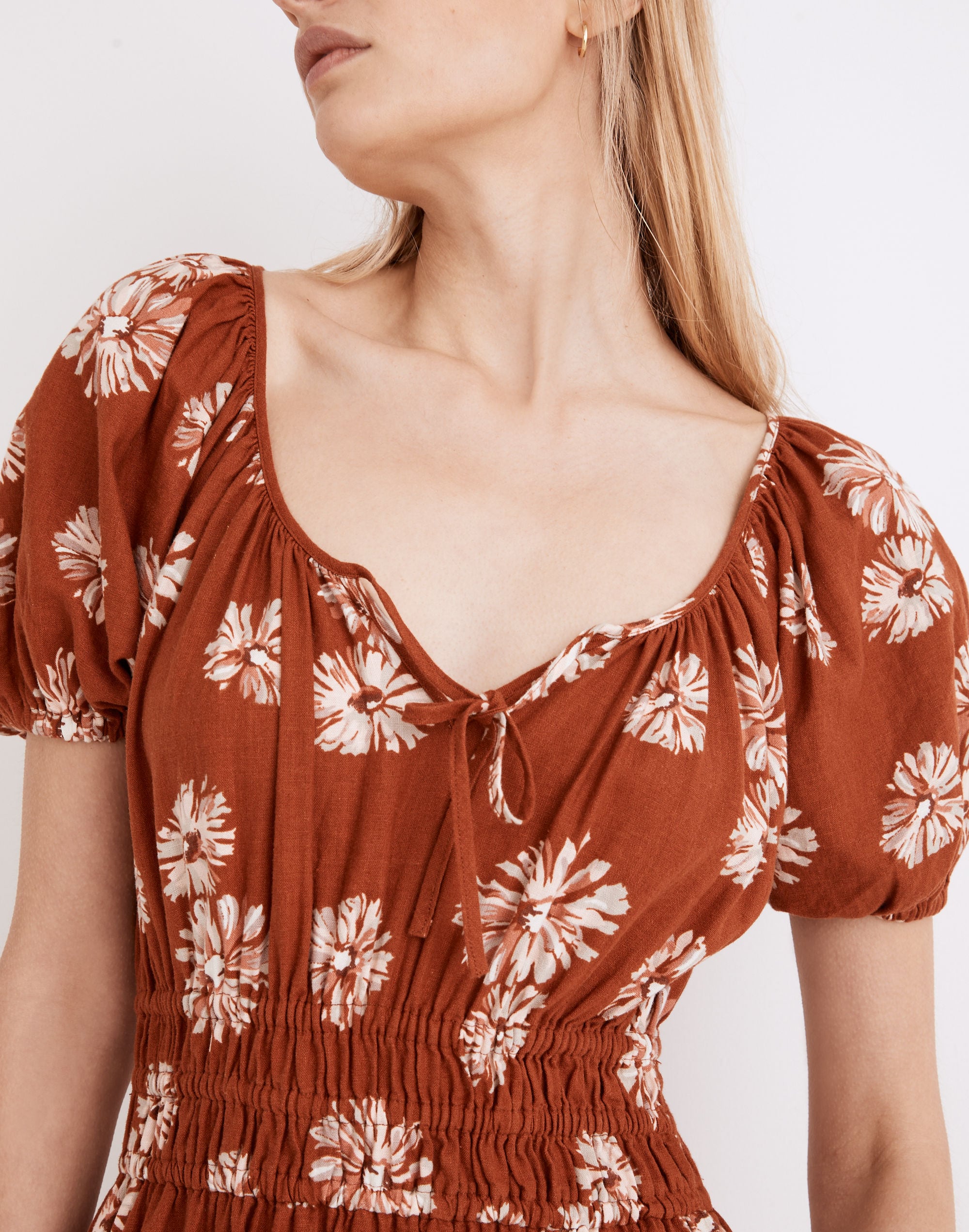 Linen-Blend Sophia Midi Dress