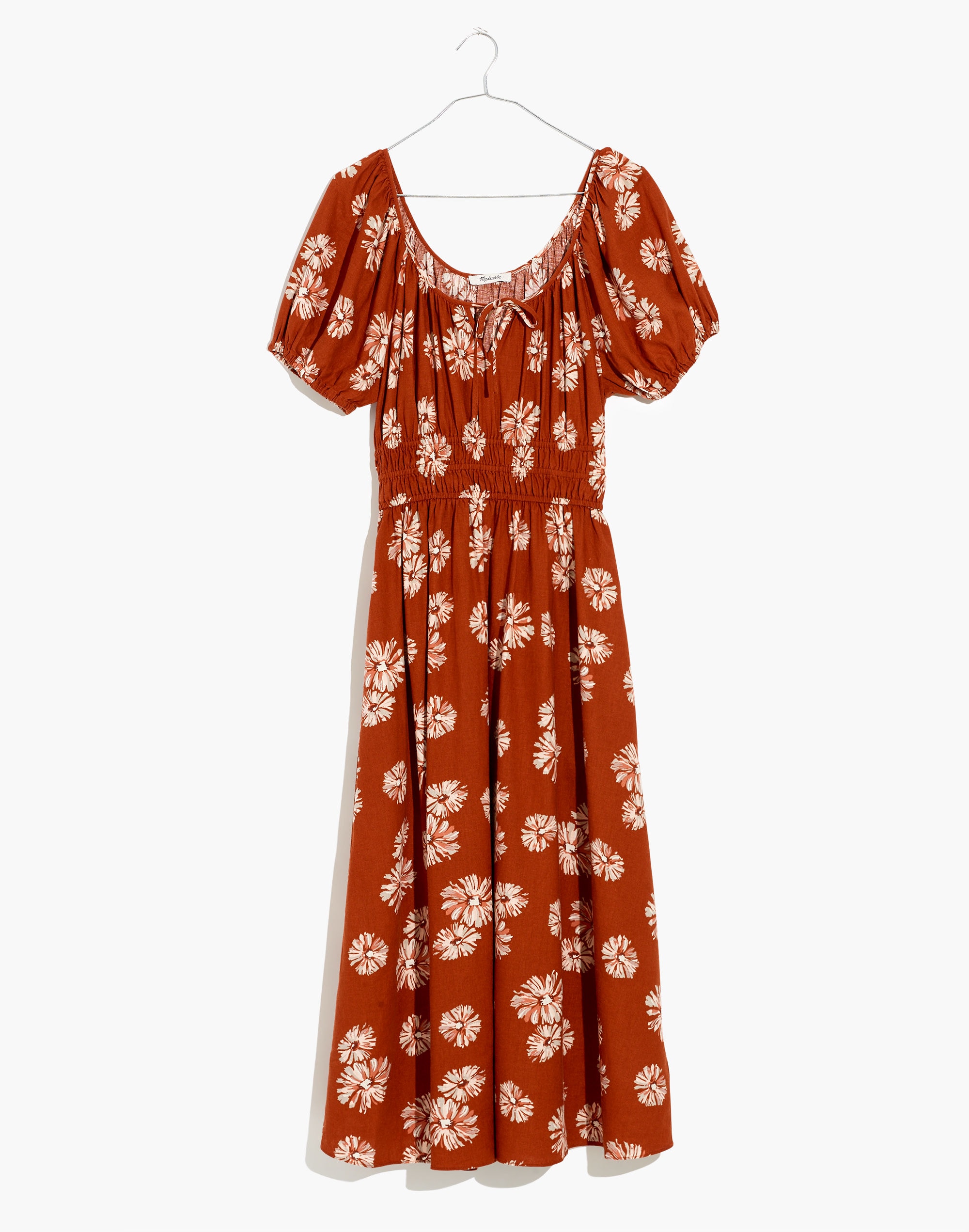 Linen-Blend Sophia Midi Dress