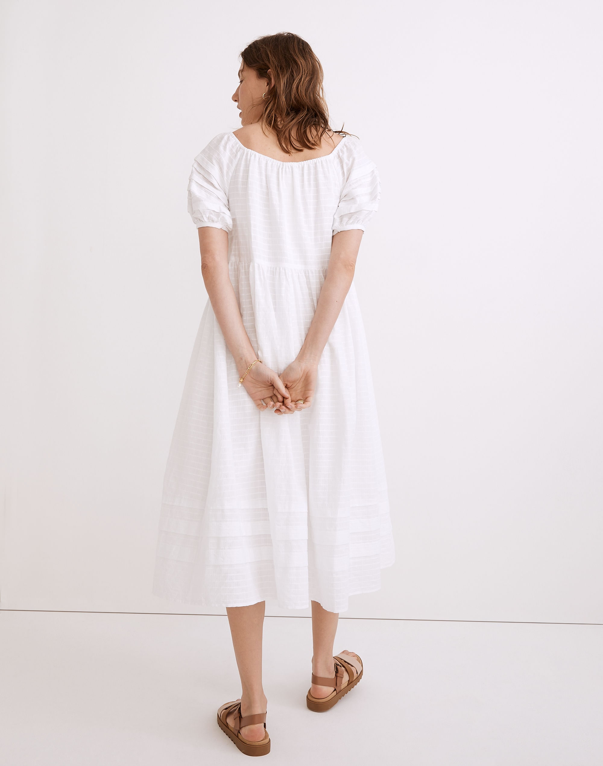 Petite Pintuck Easy Midi Dress