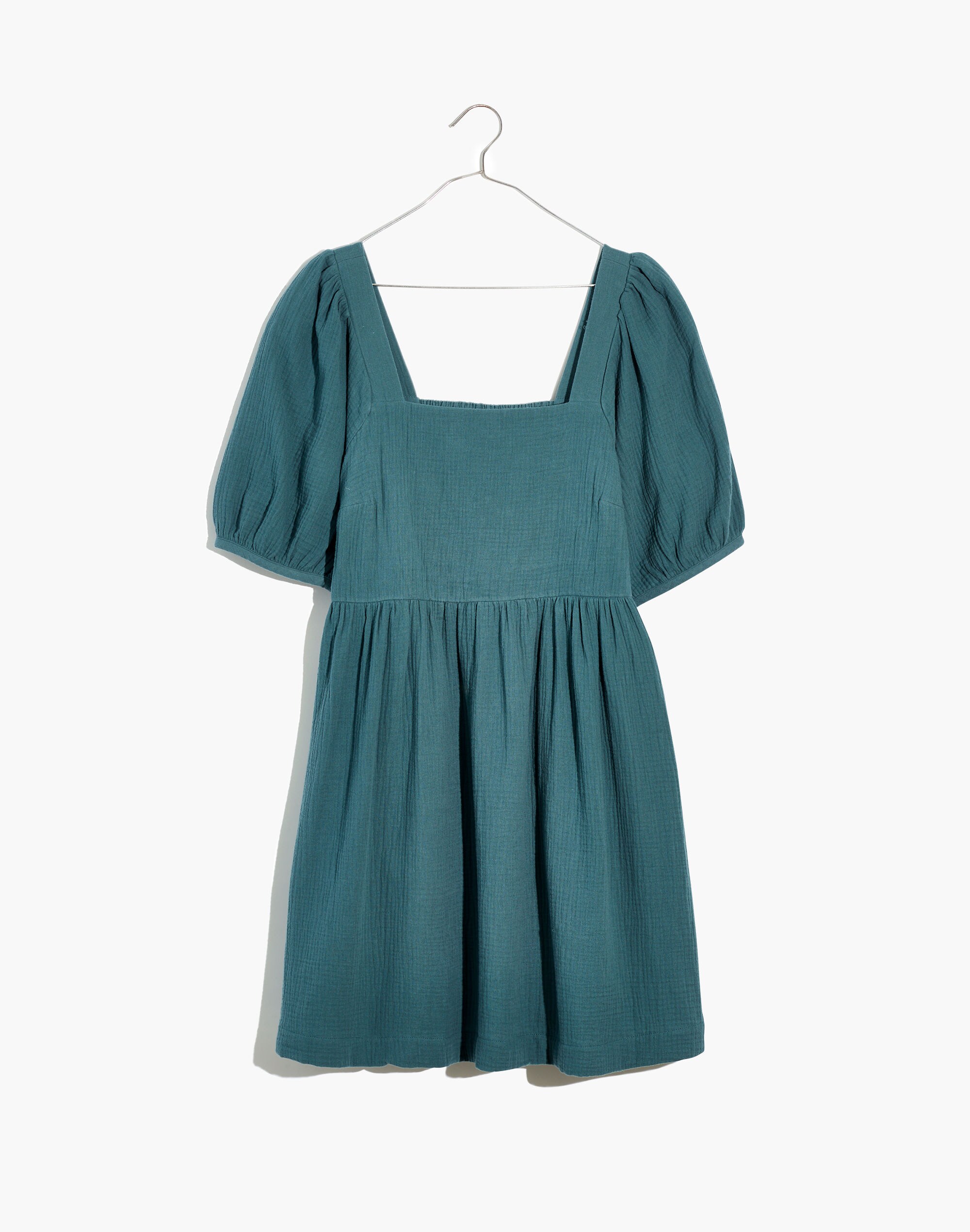 Lightspun Square-Neck Puff-Sleeve Dress