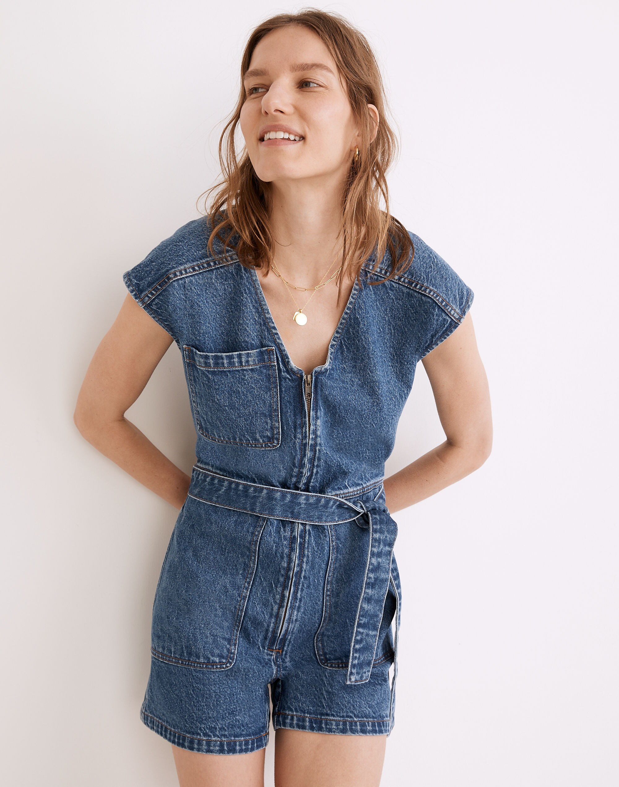 Zip-Front Romper: TENCEL&trade; Denim Edition