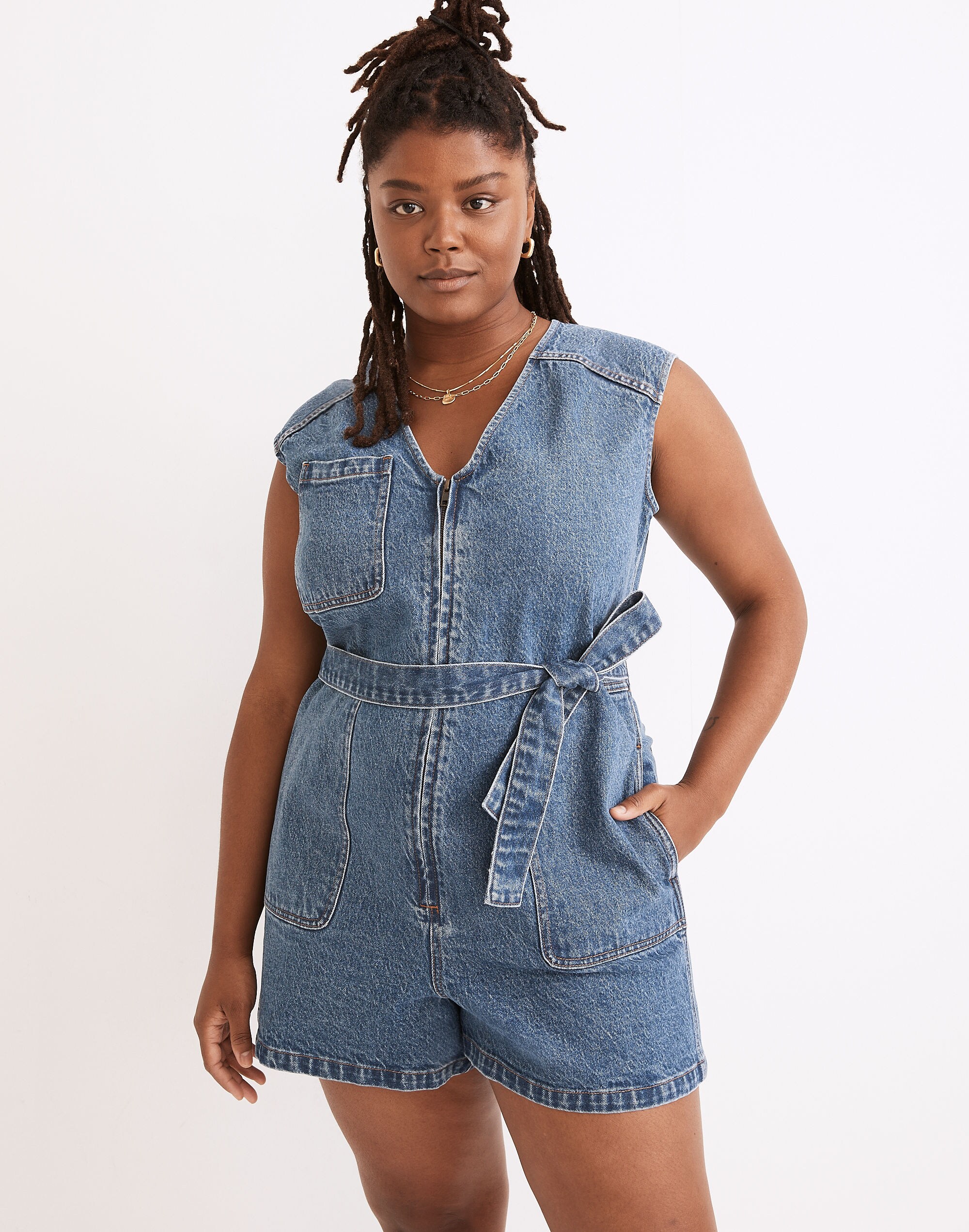 Zip-Front Romper: TENCEL&trade; Denim Edition
