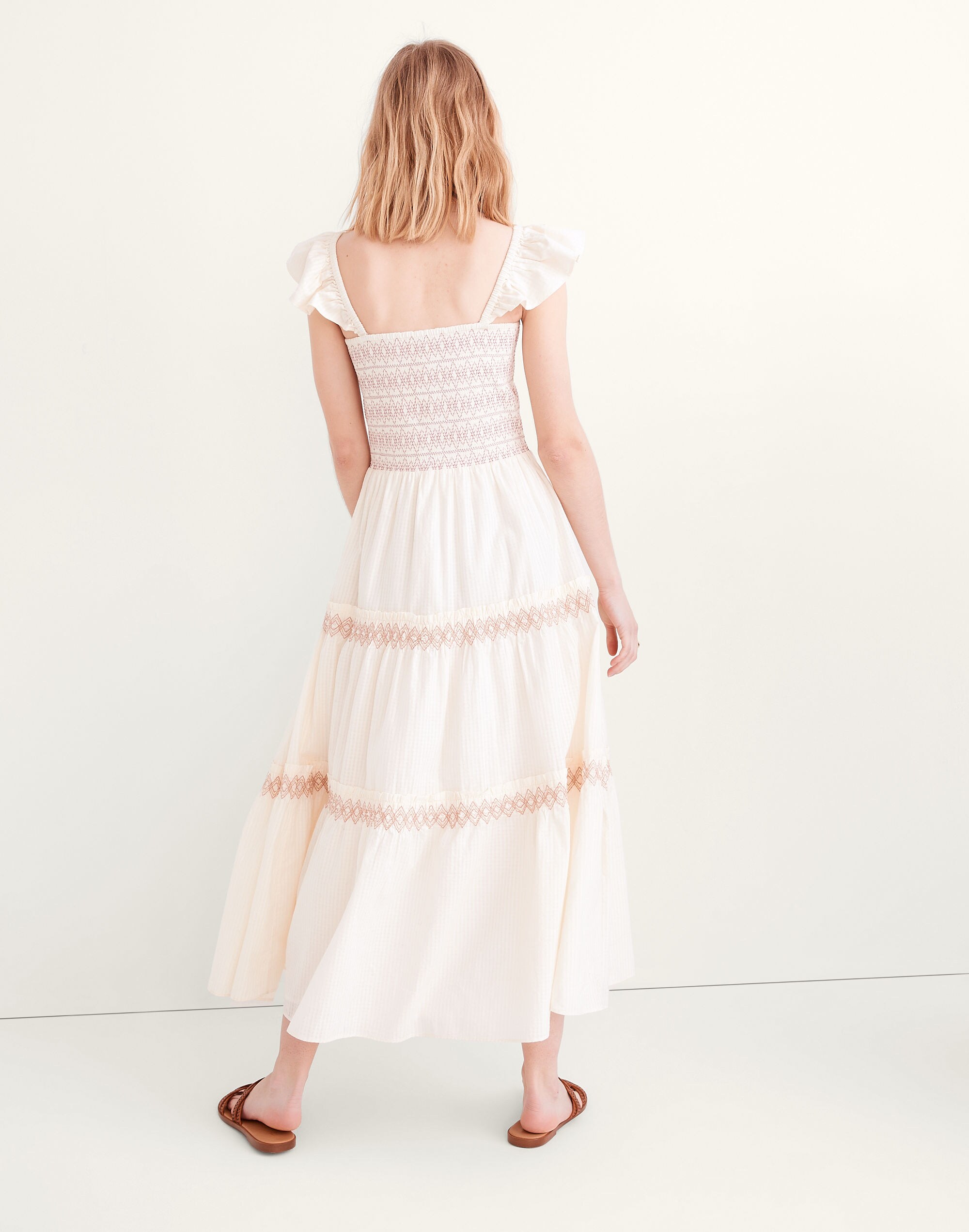 Lucie Smocked Tiered Midi Dress