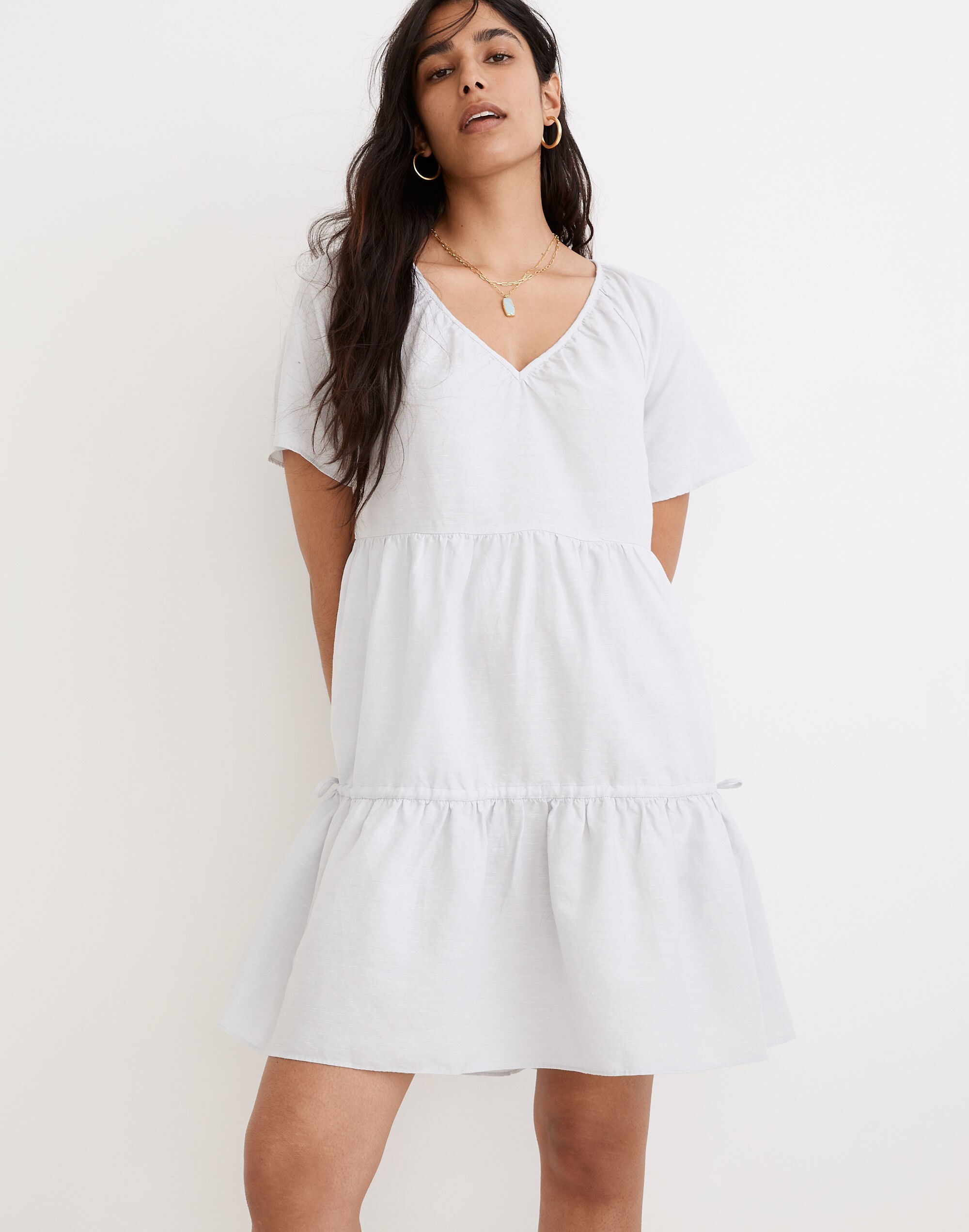 Linen-Blend Lorelei Mini Dress