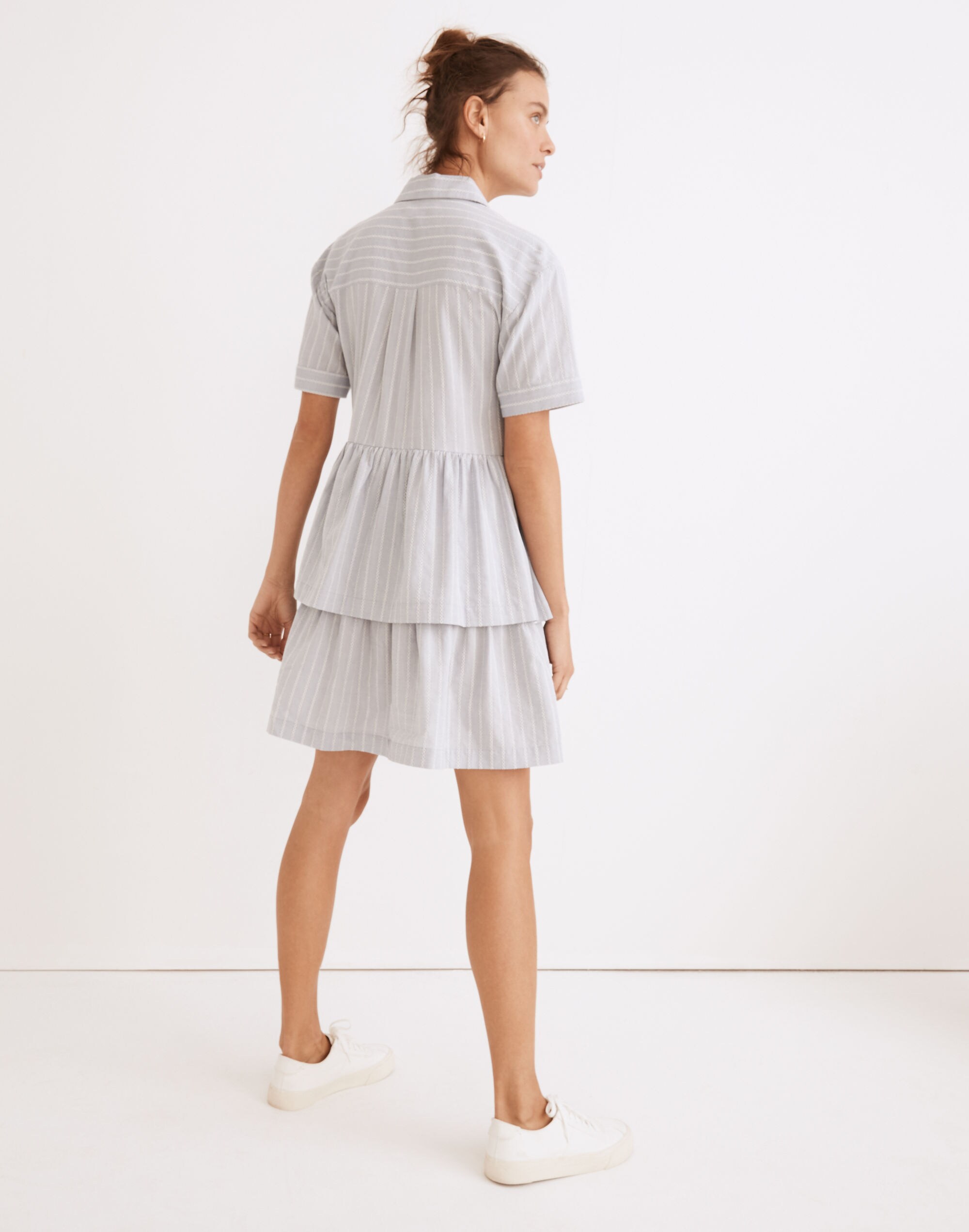 Tiered Resort Shirtdress in Stripe