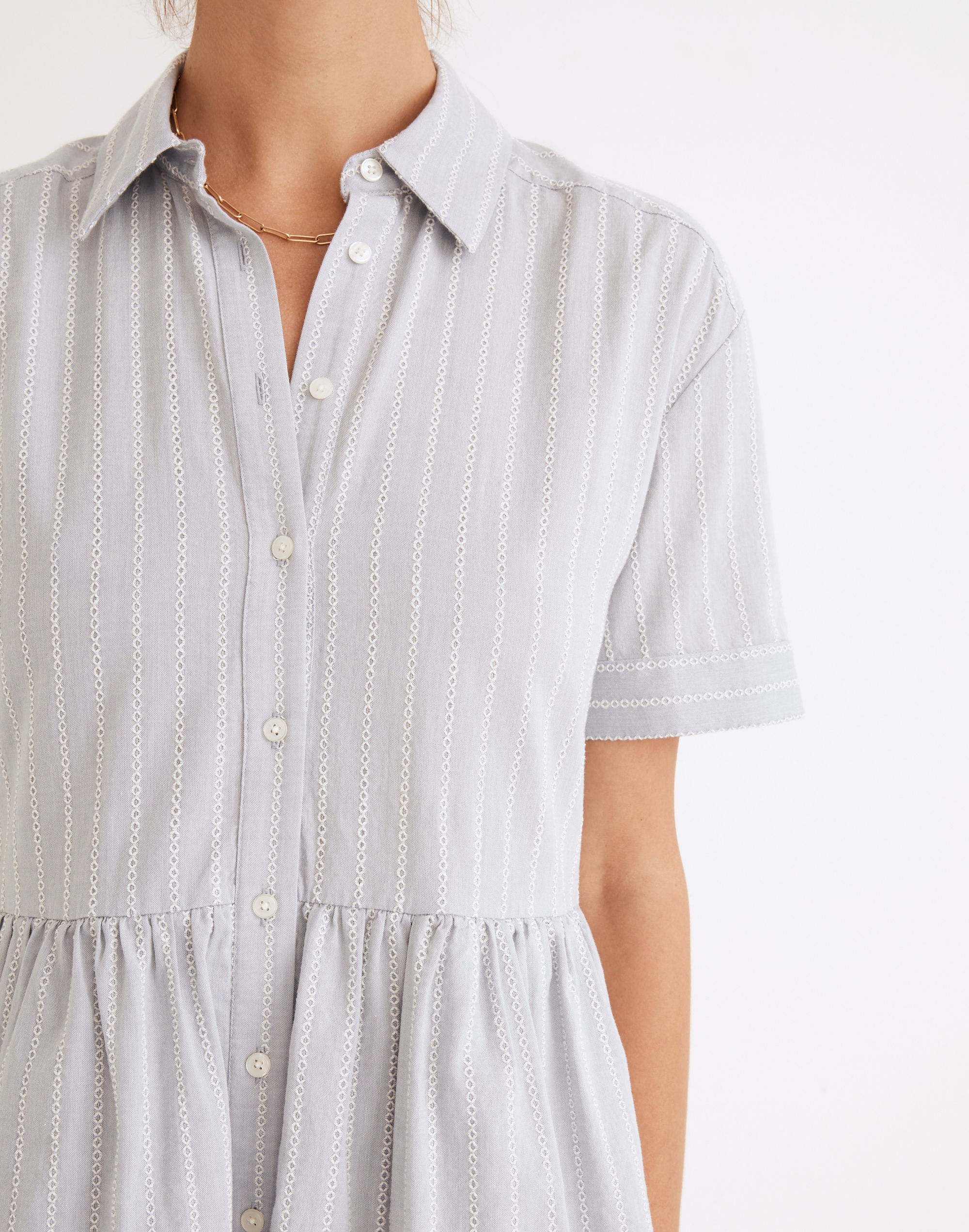 Tiered Resort Shirtdress in Stripe