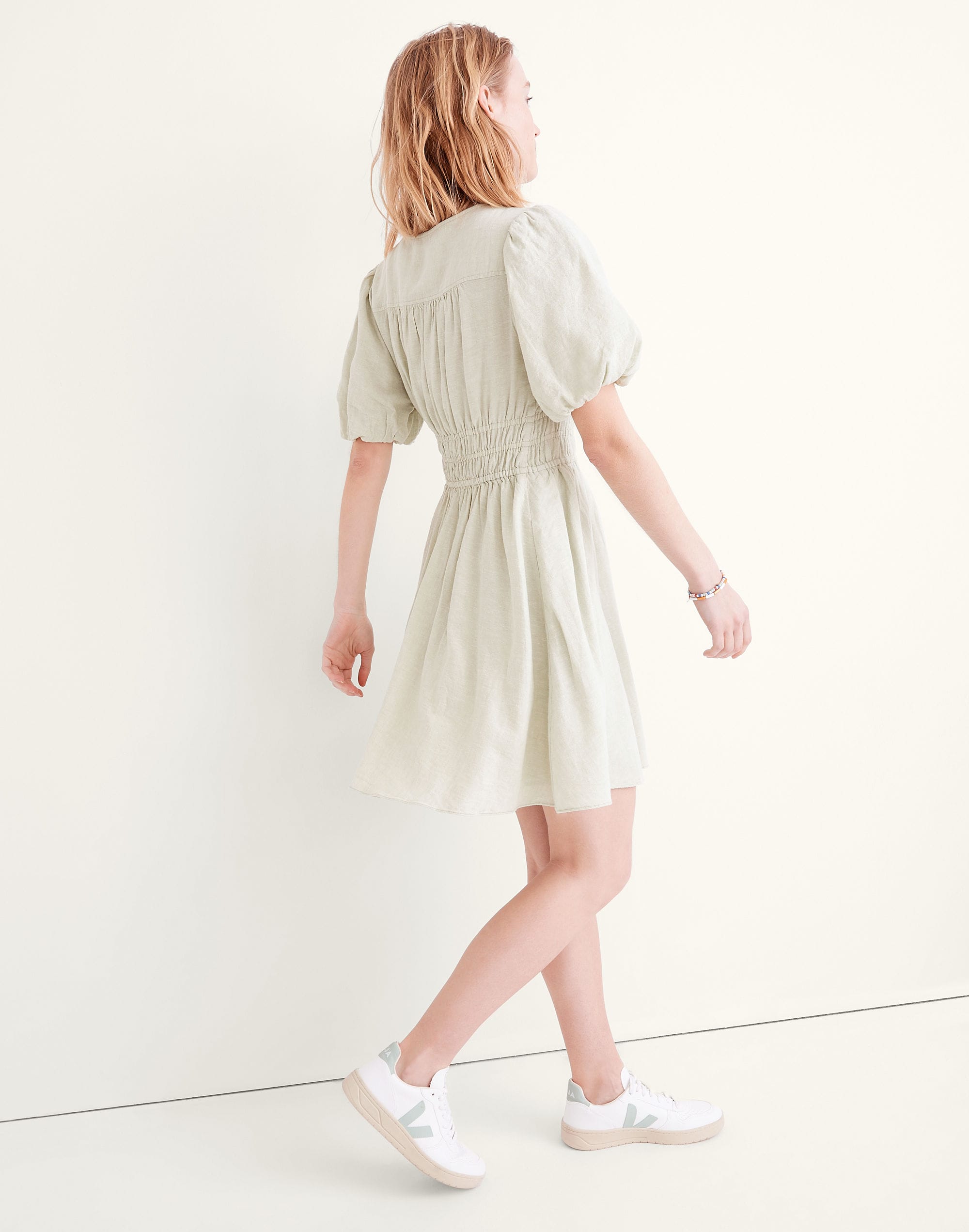 Linen-Blend Sophia Mini Dress