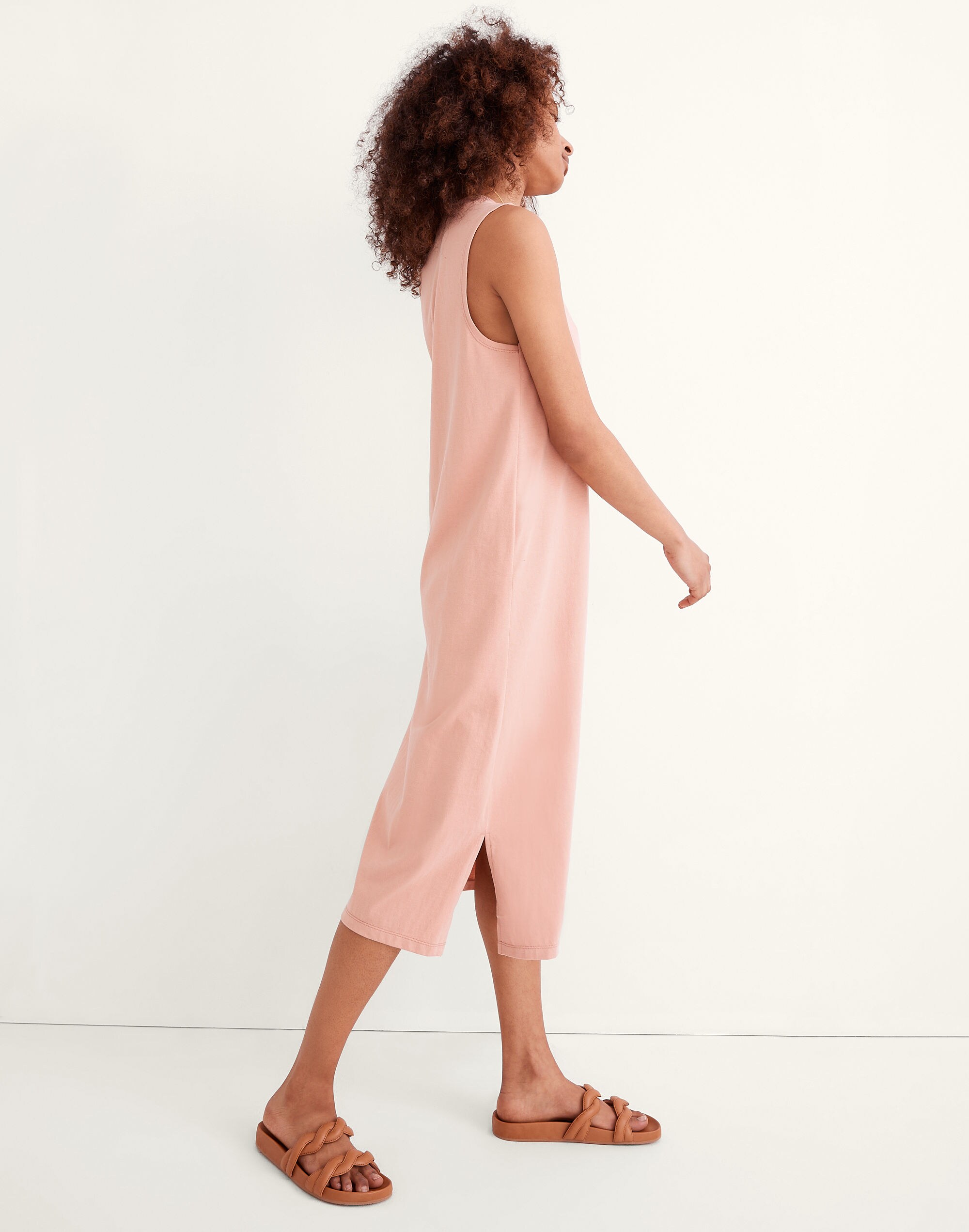 Organic Cotton Crewneck Tank Midi Dress