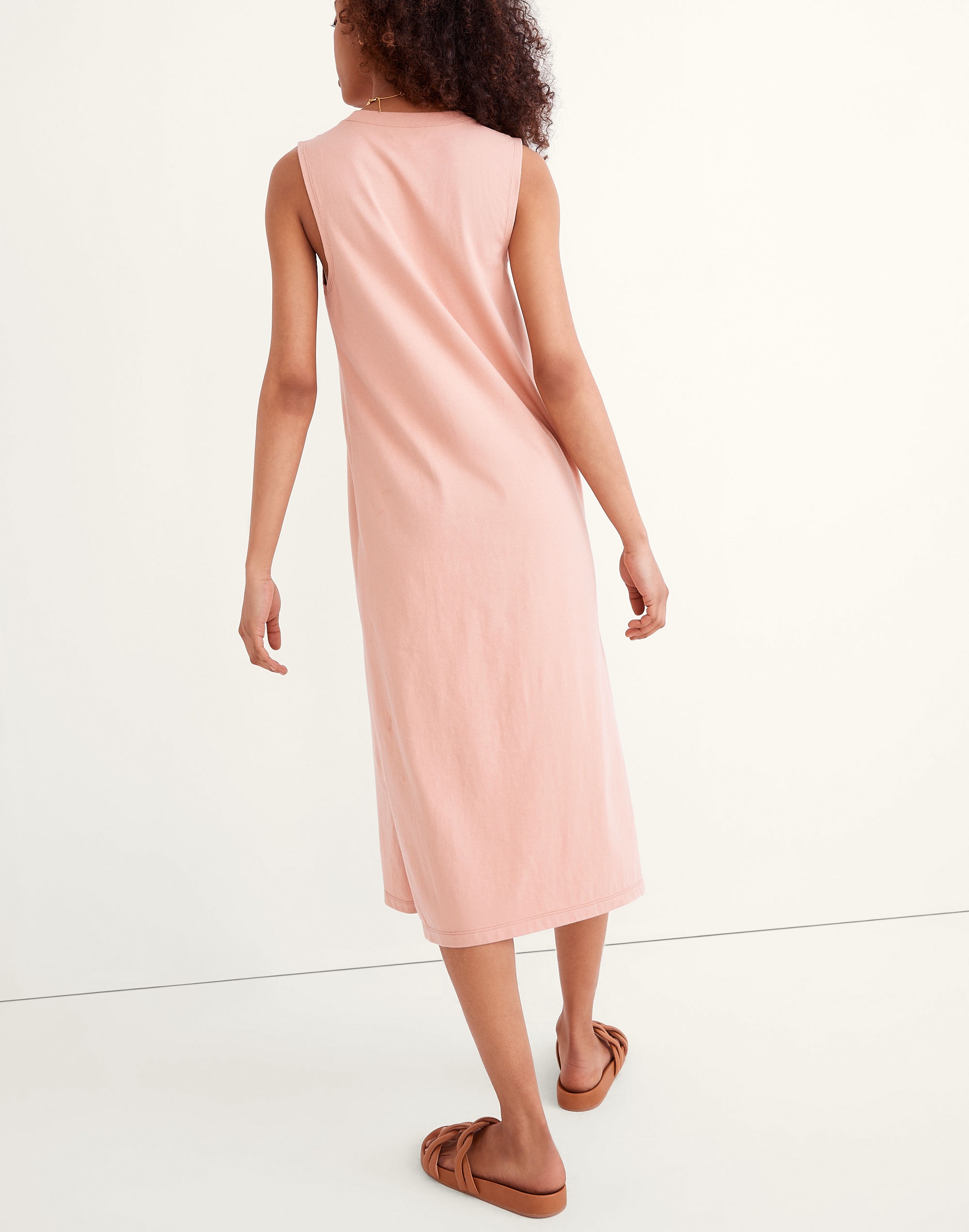 Organic Cotton Crewneck Tank Midi Dress