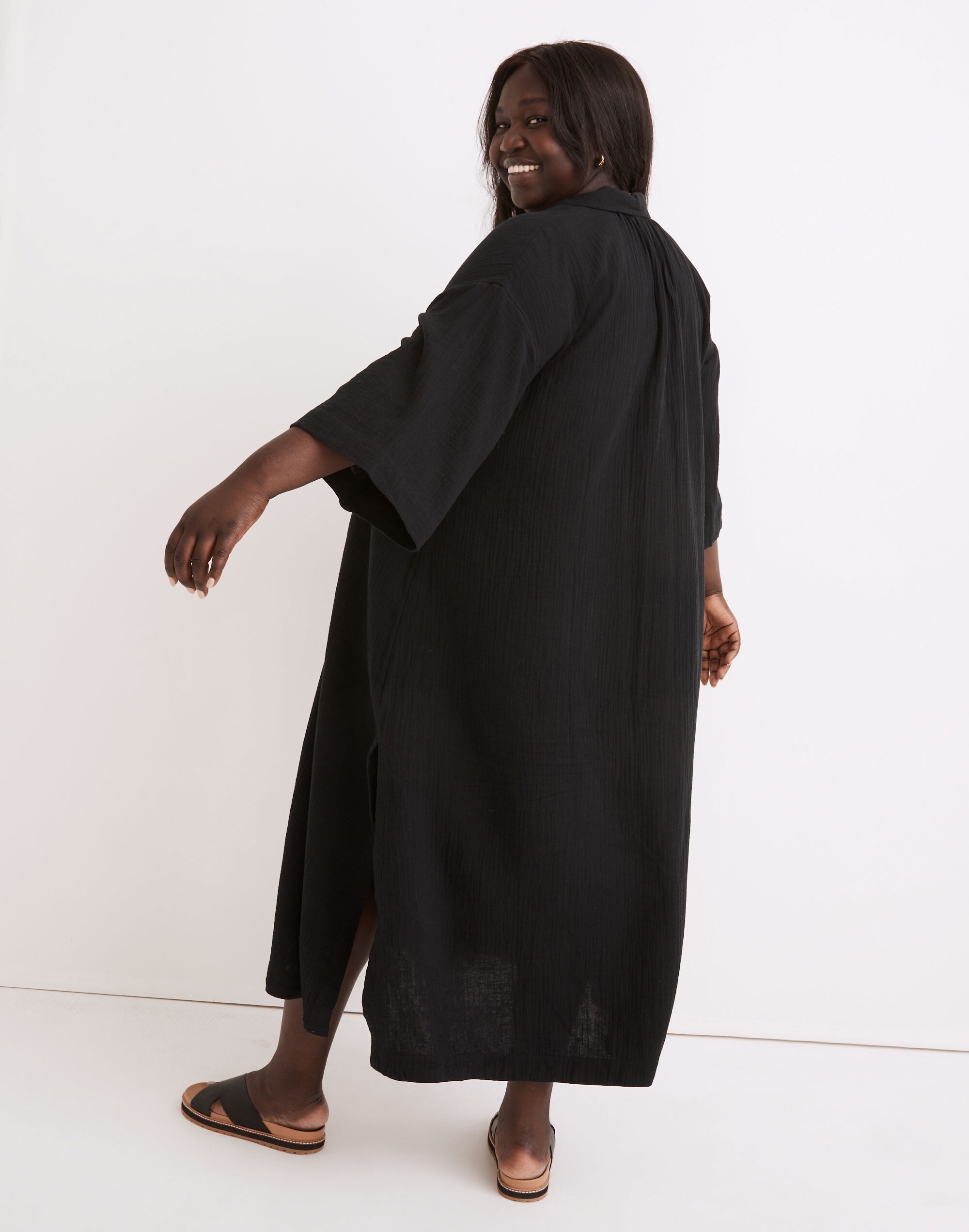 Plus Lightestspun Cover-Up Maxi Shirtdress