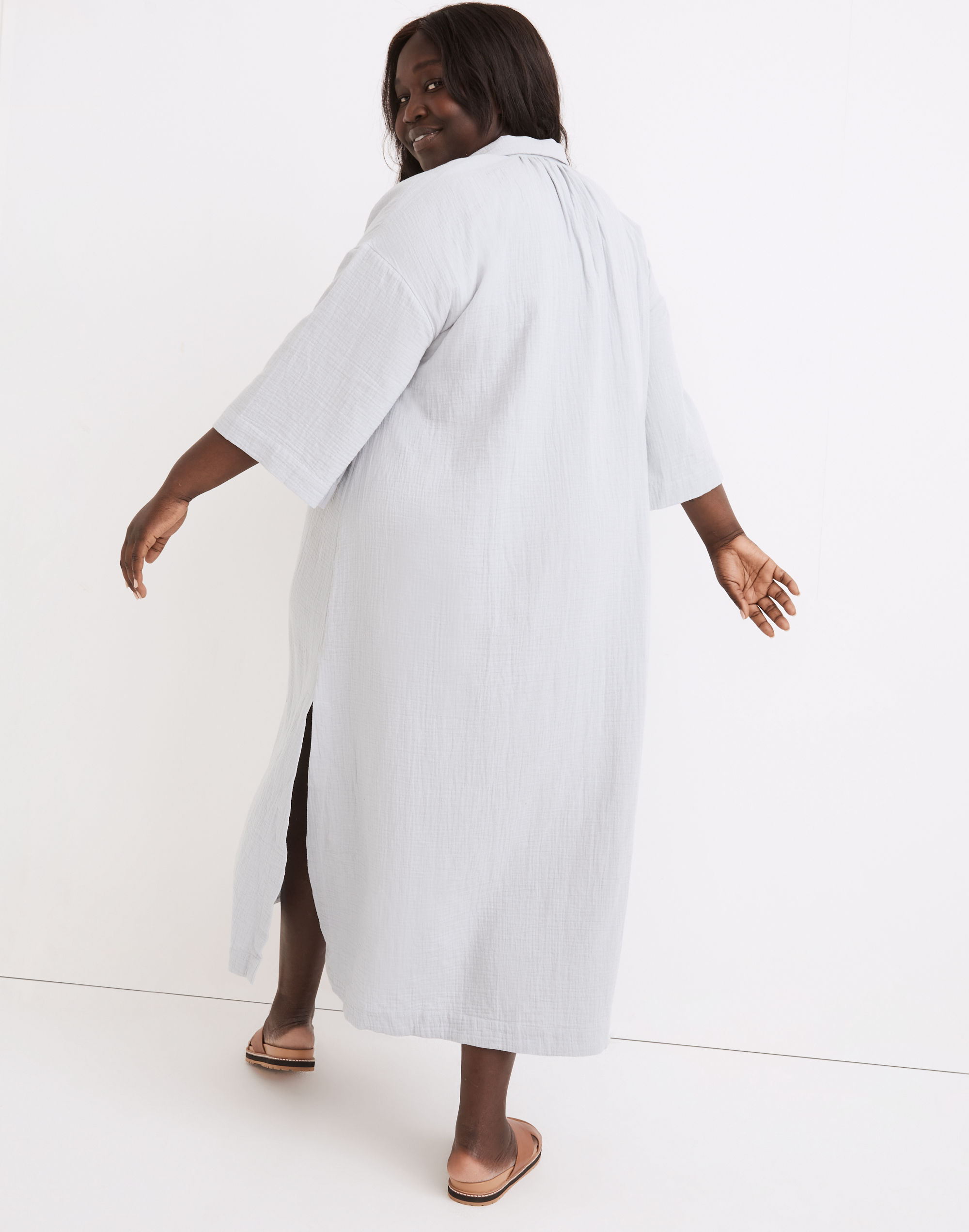 Plus Lightestspun Cover-Up Maxi Shirtdress