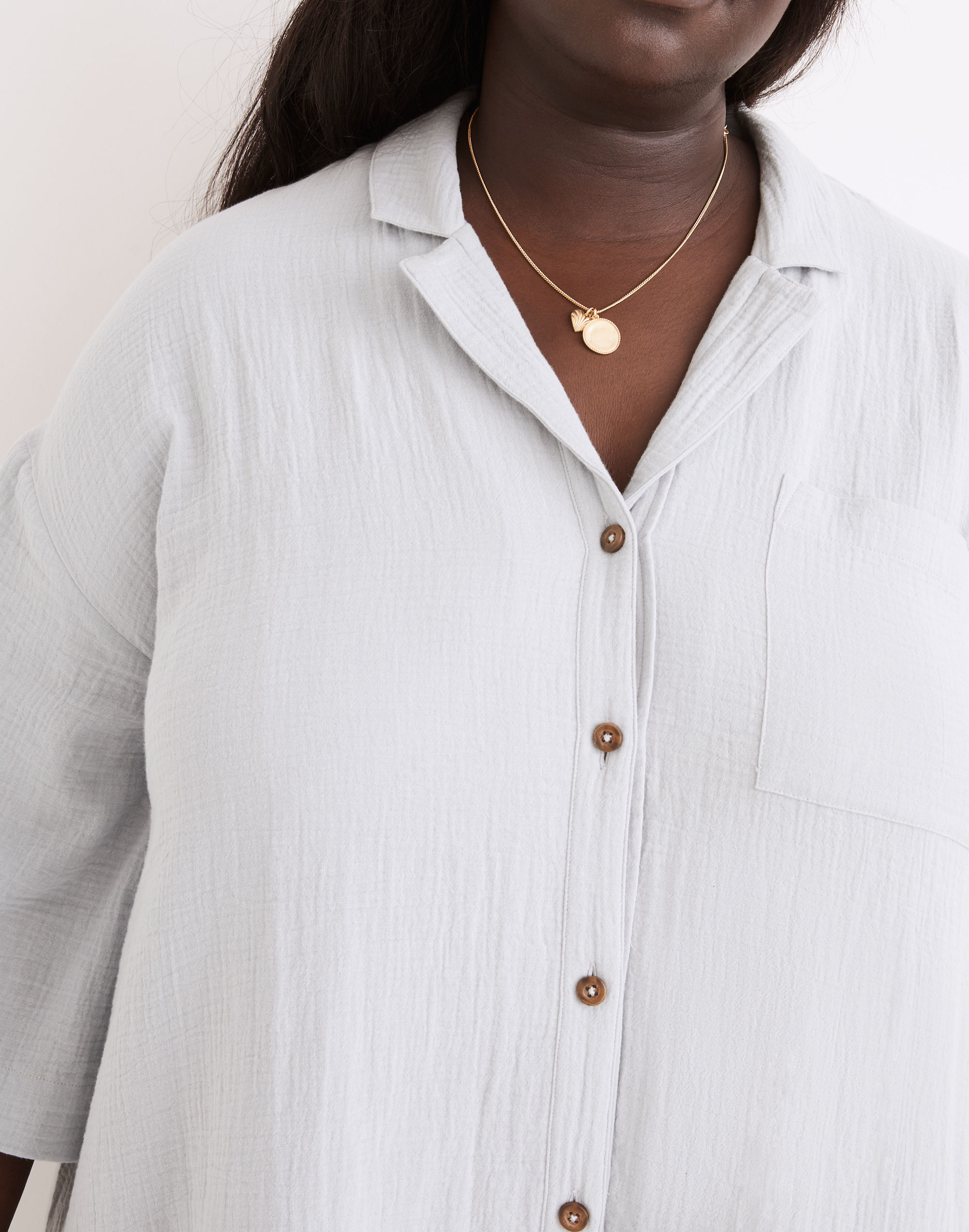 Plus Lightestspun Cover-Up Maxi Shirtdress
