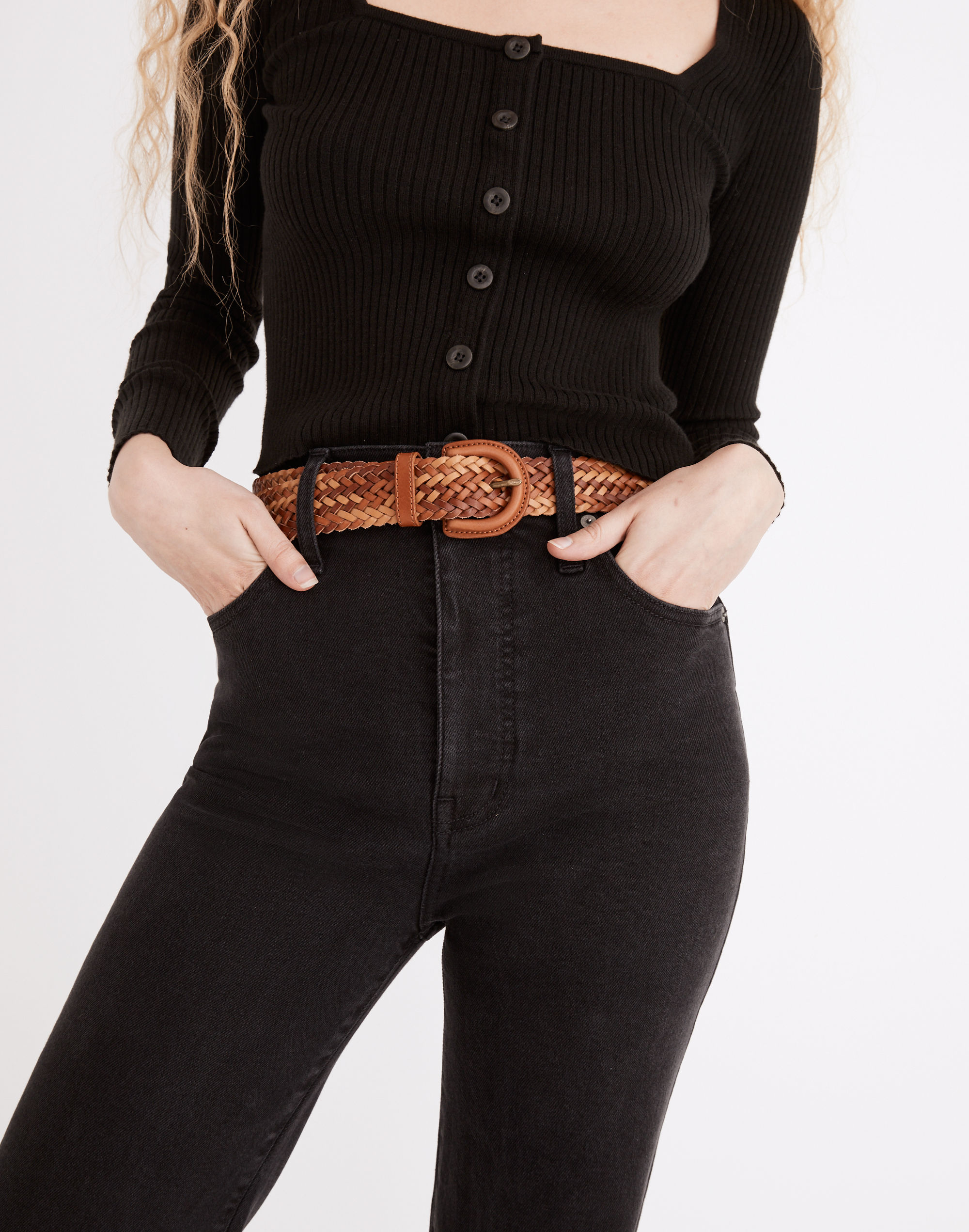 Woven Leather Belt Alternate Image 2