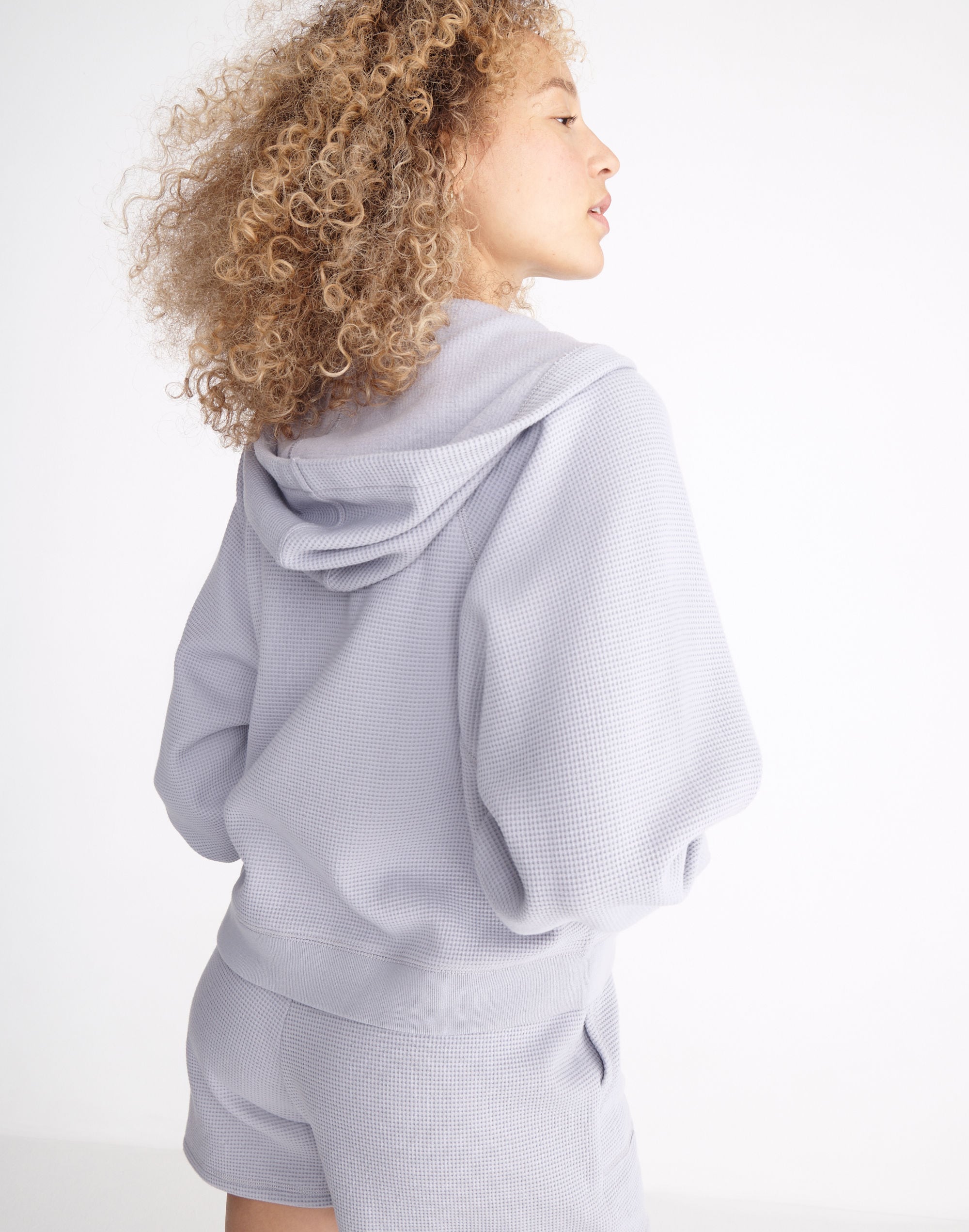 MWL Textured Waffle Cocoon Hoodie Sweatshirt