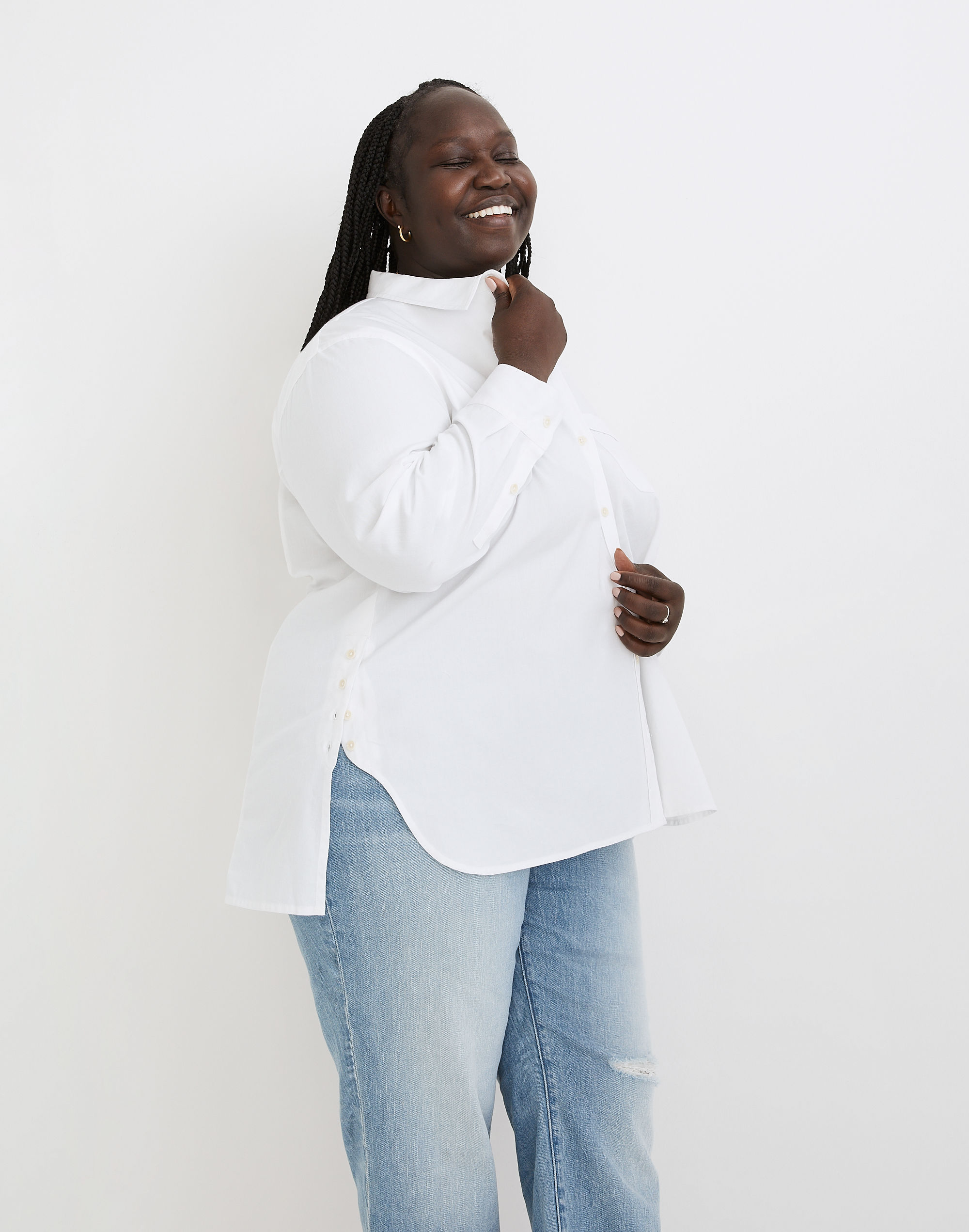 Plus White Oversized Ex-Boyfriend Shirt