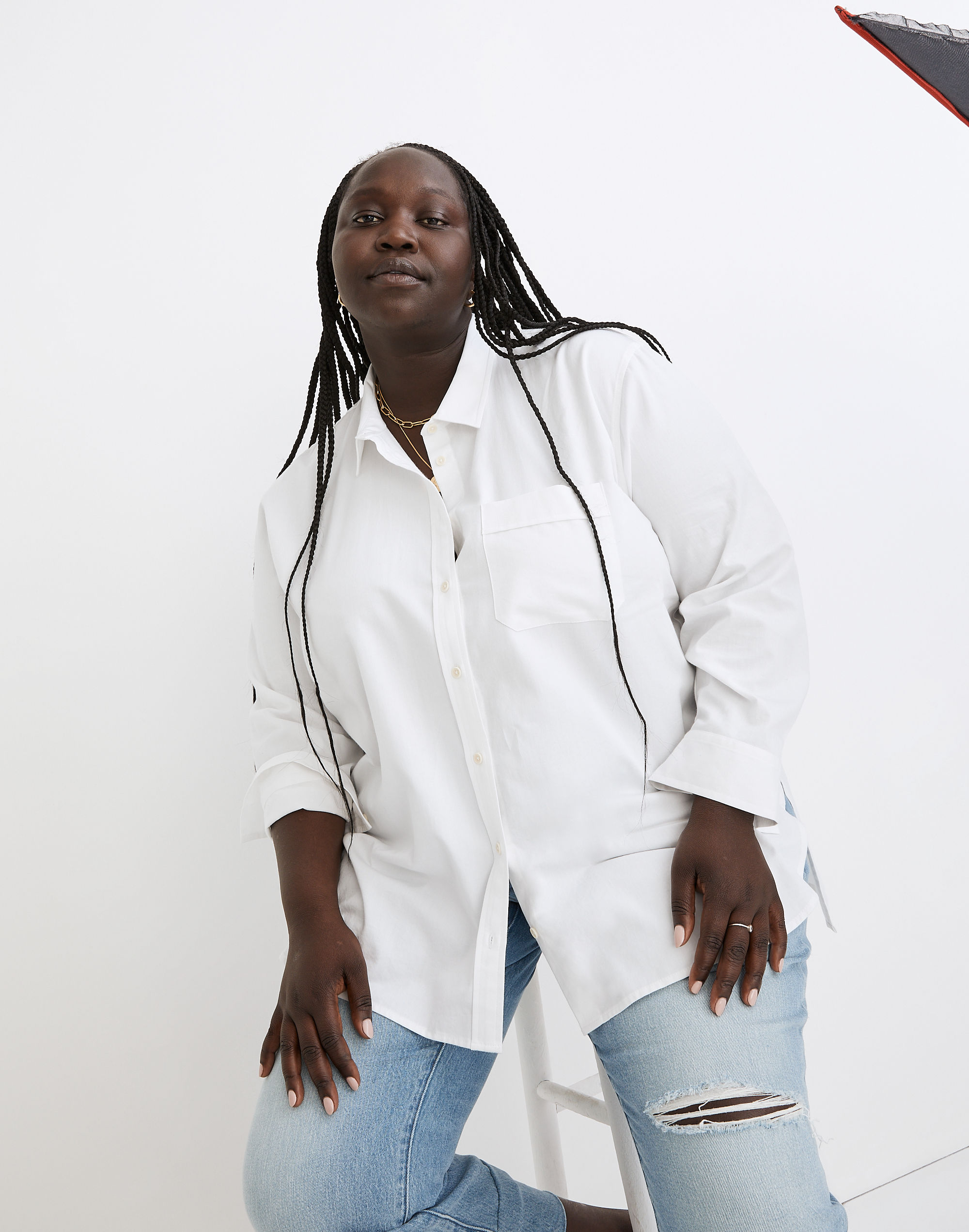 Plus White Oversized Ex-Boyfriend Shirt