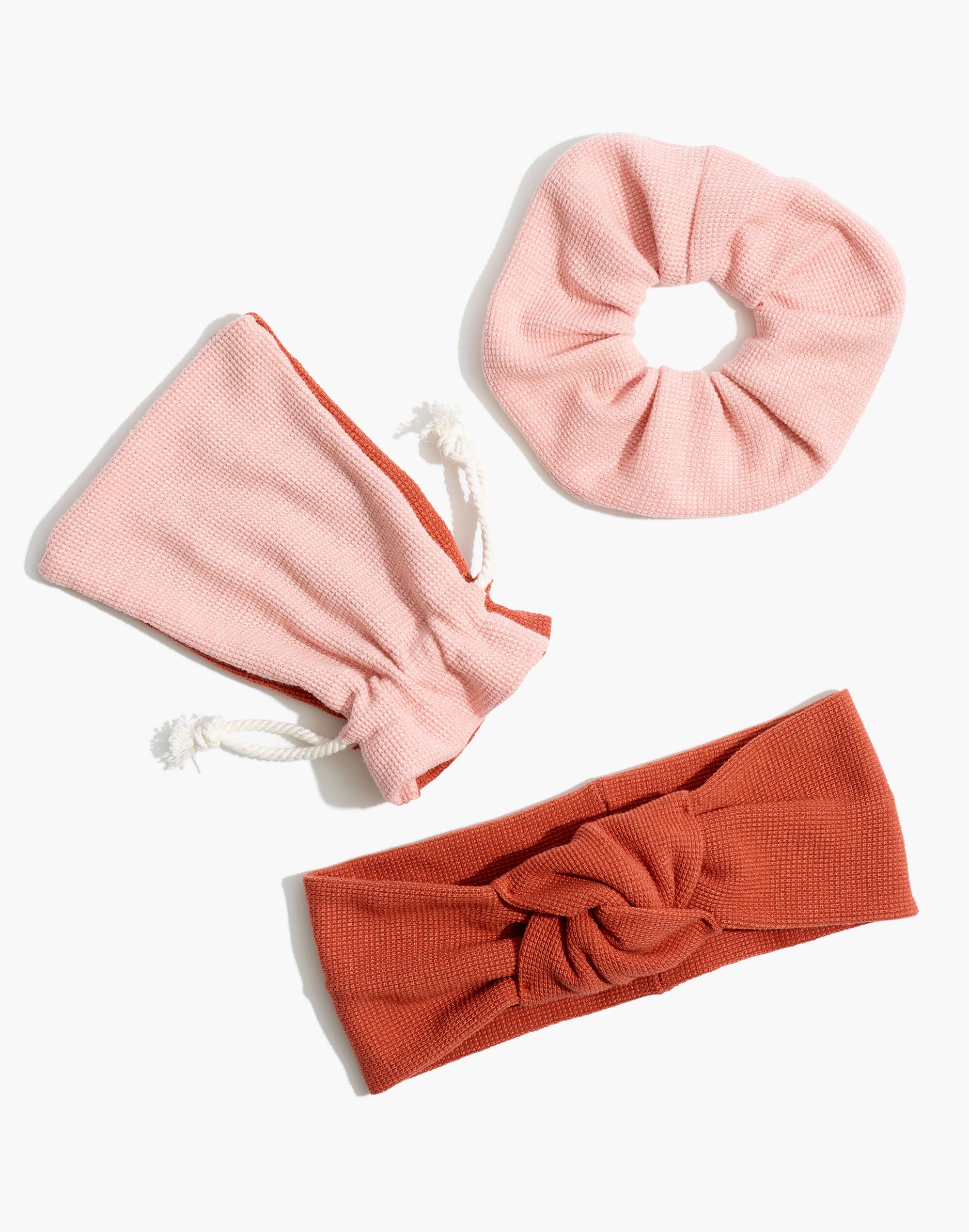 waffle-knit home spa hair set