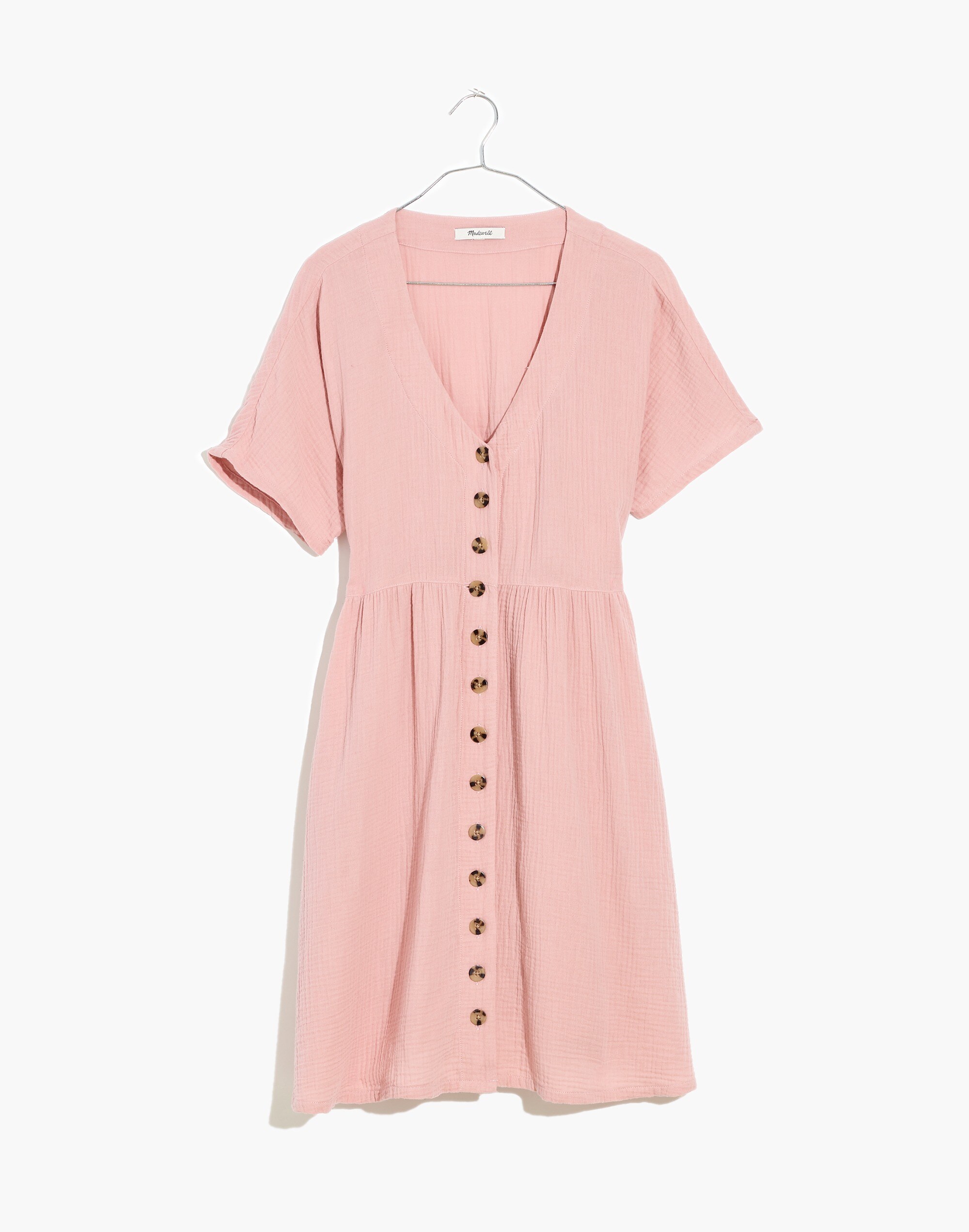 Plus Lightspun Button-Front Mini Dress
