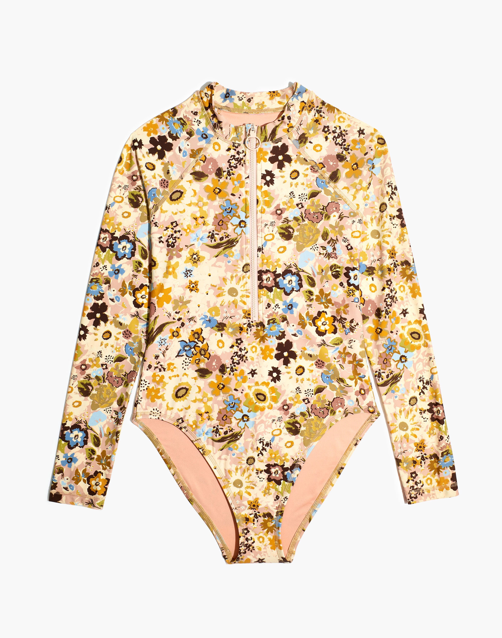 Madewell Second Wave Rash Guard One-Piece Swimsuit in Wildgarden