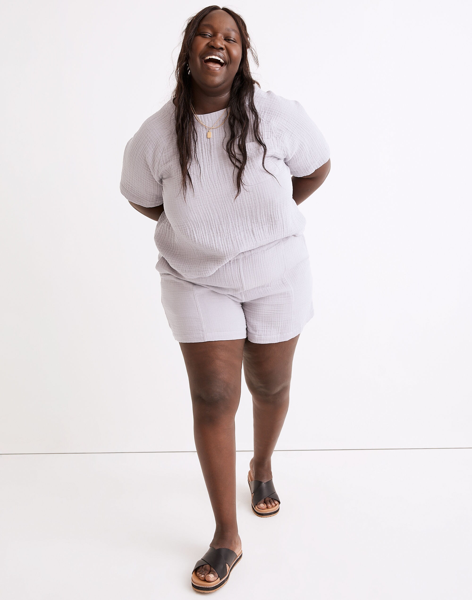 Plus Lightspun Renwood Button-Back Top | Madewell