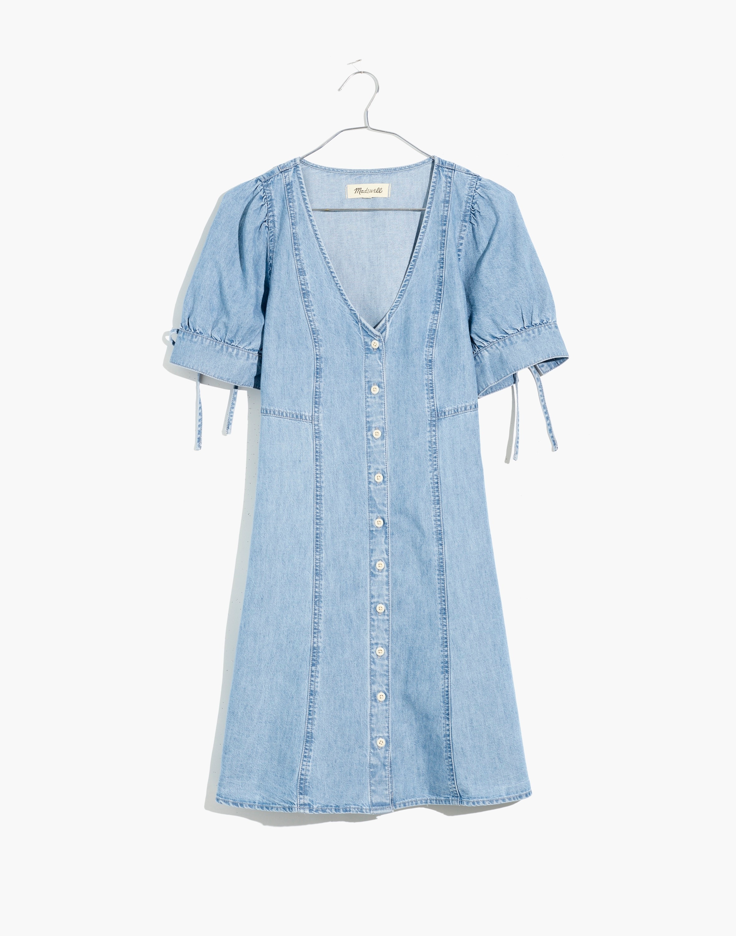 Plus Button-Front Mini Dress: TENCEL&trade; Denim Edition