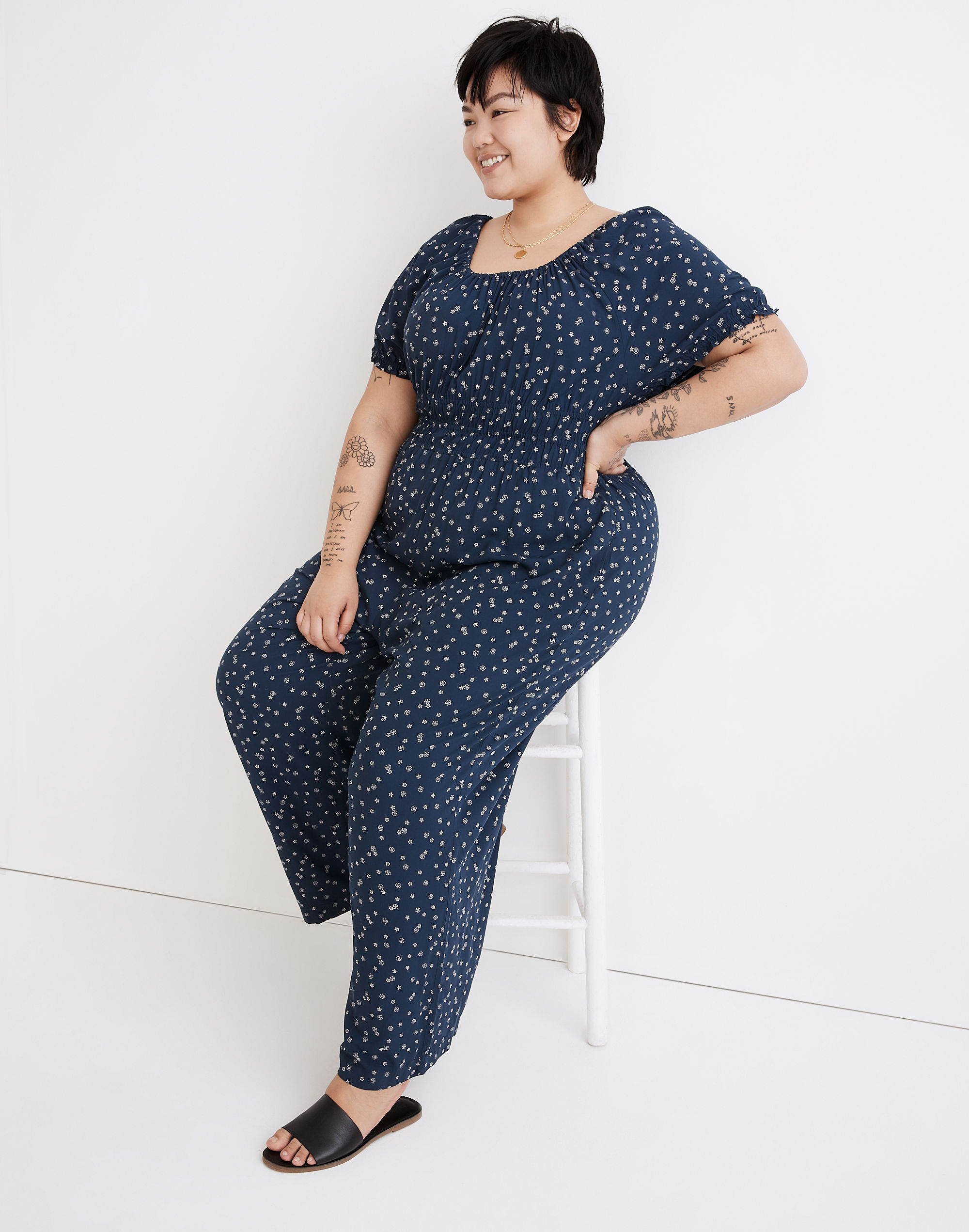 Plus Sophia Jumpsuit in Bandana Flower