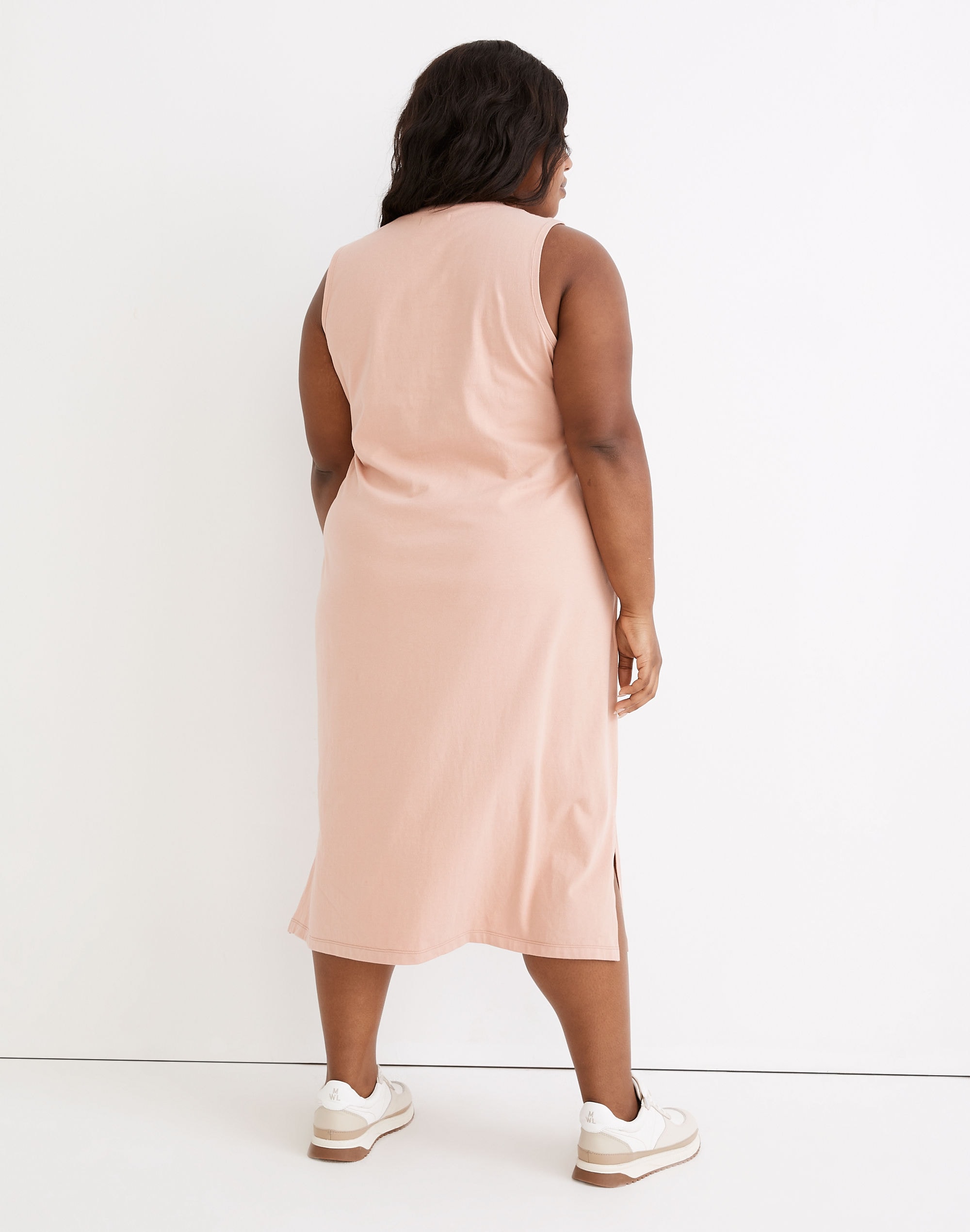Plus Organic Cotton Crewneck Tank Midi Dress