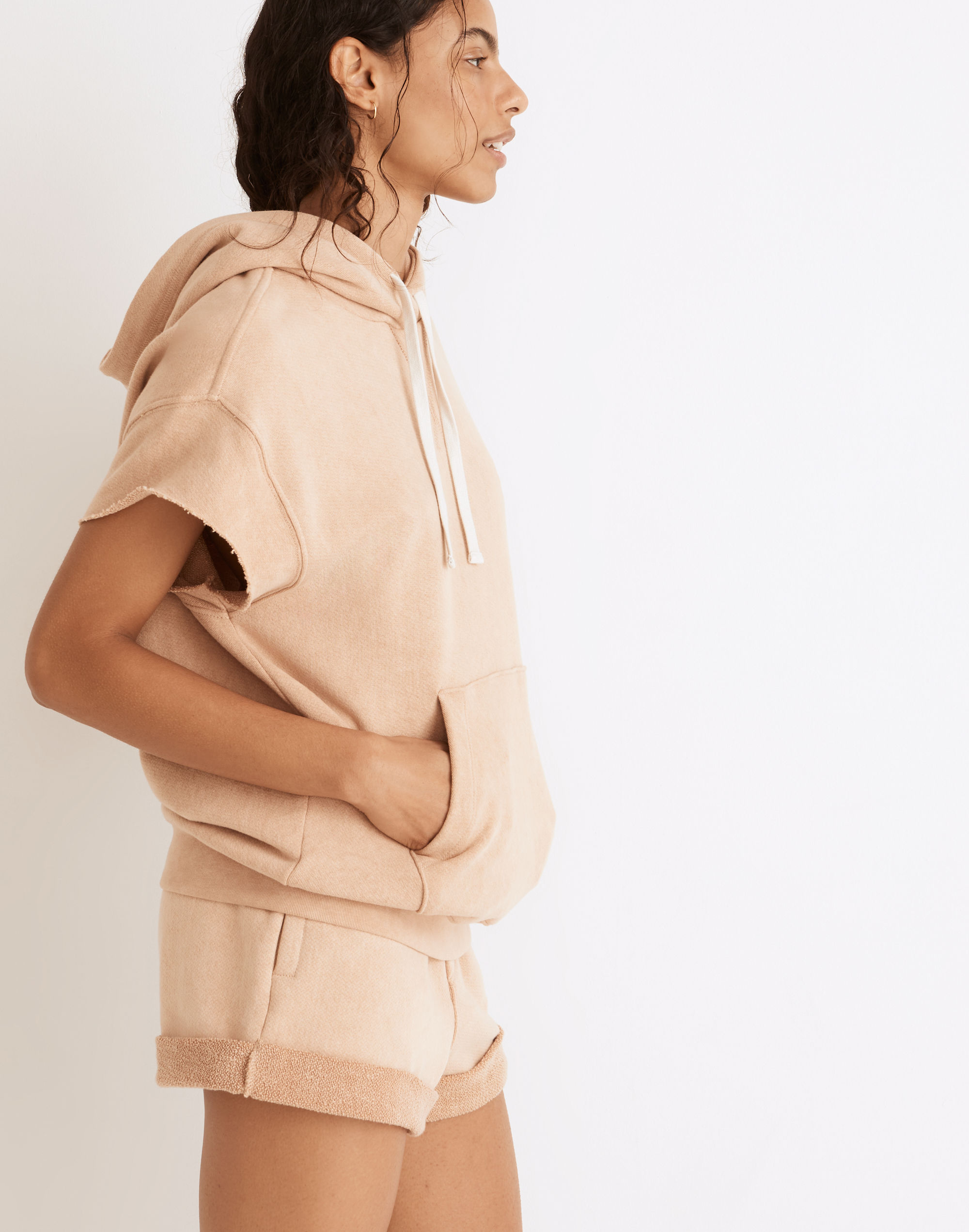 Splits59&trade; French Terry Kitty Short-Sleeved Hoodie Sweatshirt