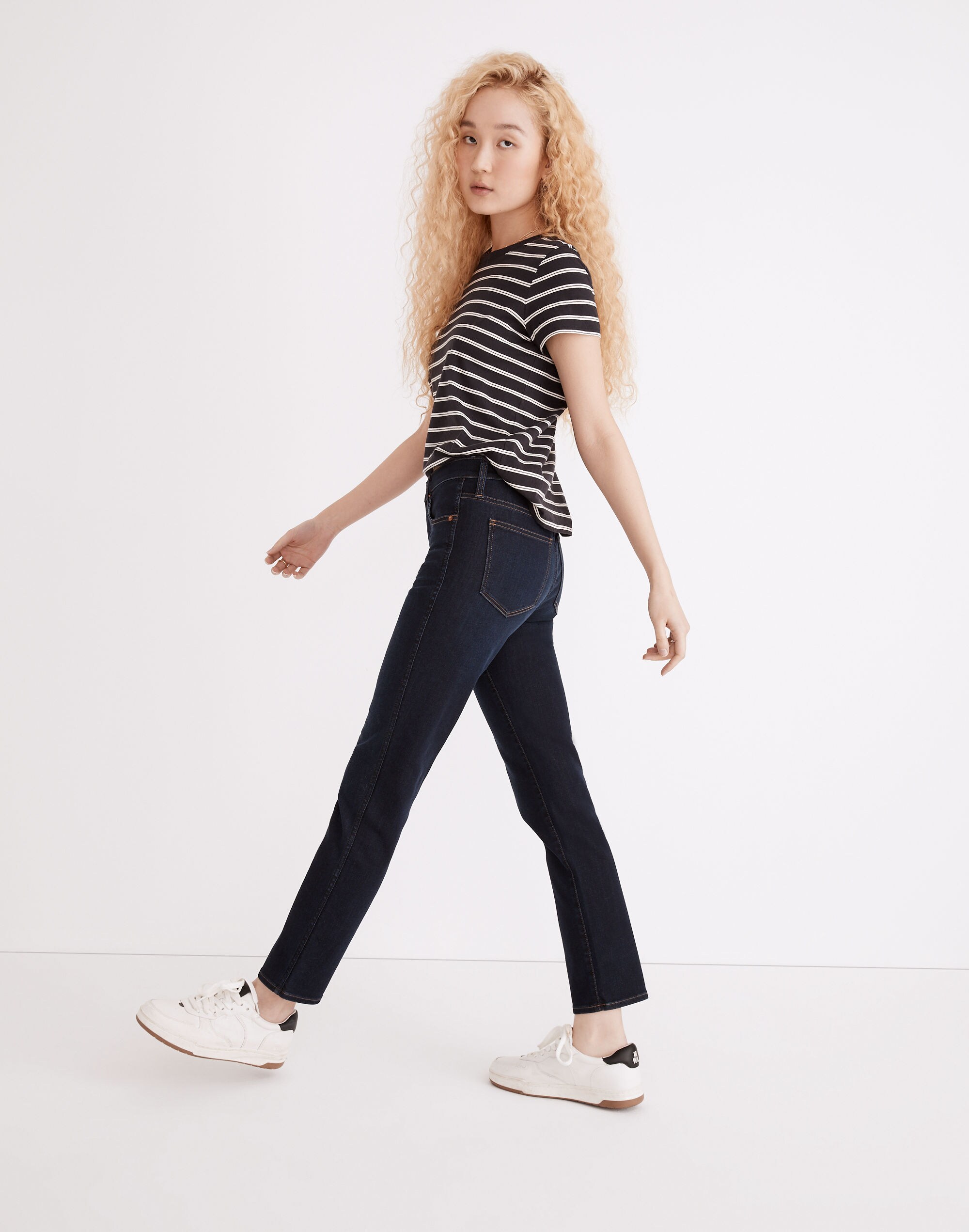 Petite Mid-Rise Stovepipe Jeans in Larkspur Wash: TENCEL&trade; Denim Edition