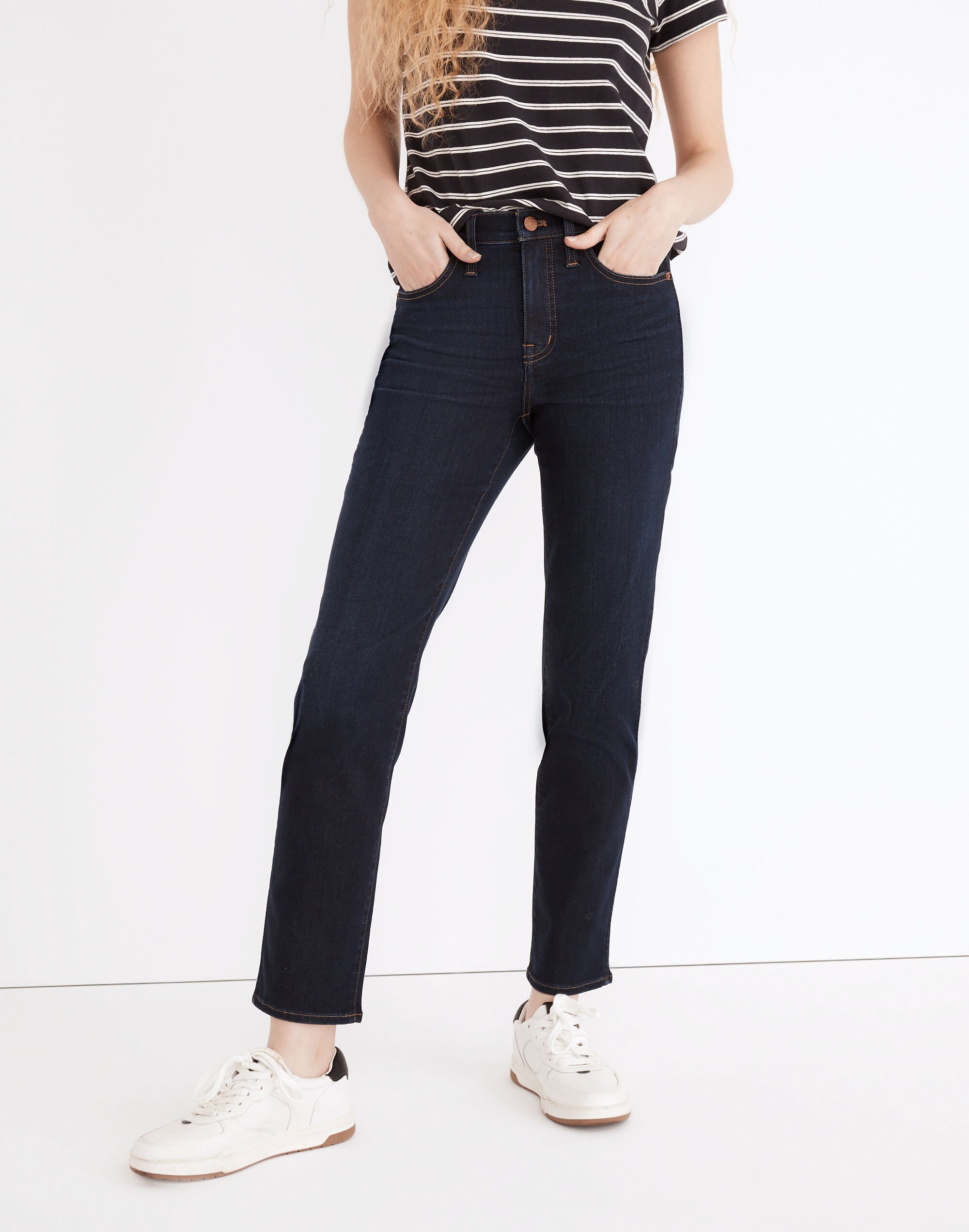 Mid-Rise Stovepipe Jeans in Larkspur Wash: TENCEL&trade; Denim Edition