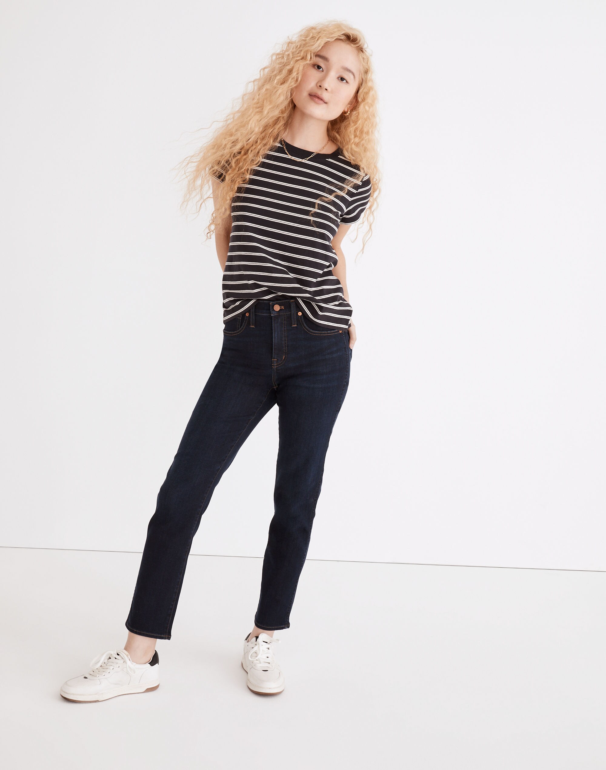 Petite Mid-Rise Stovepipe Jeans in Larkspur Wash: TENCEL&trade; Denim Edition
