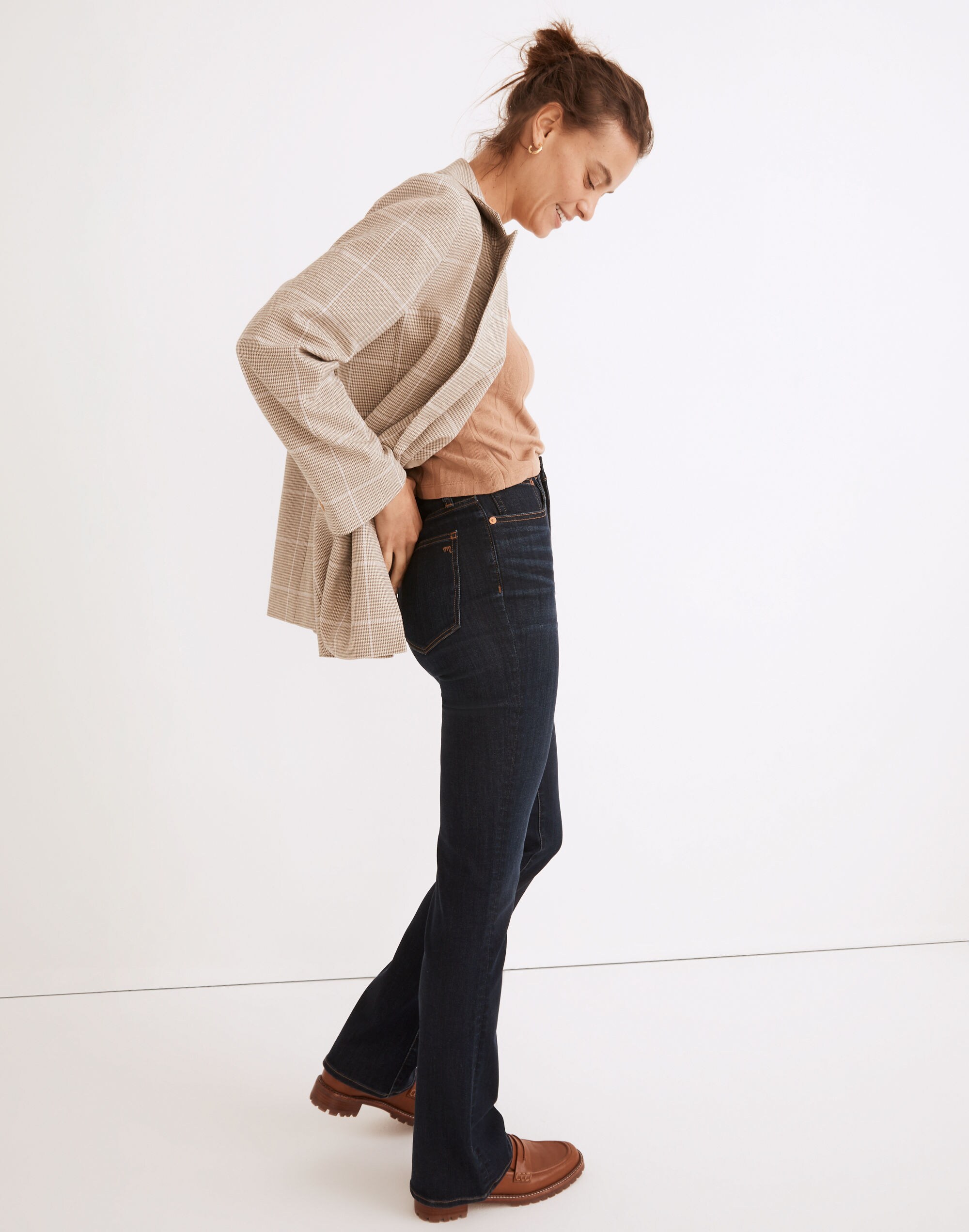 11" High-Rise Flare Jeans in Larkspur Wash: TENCEL&trade; Denim Edition
