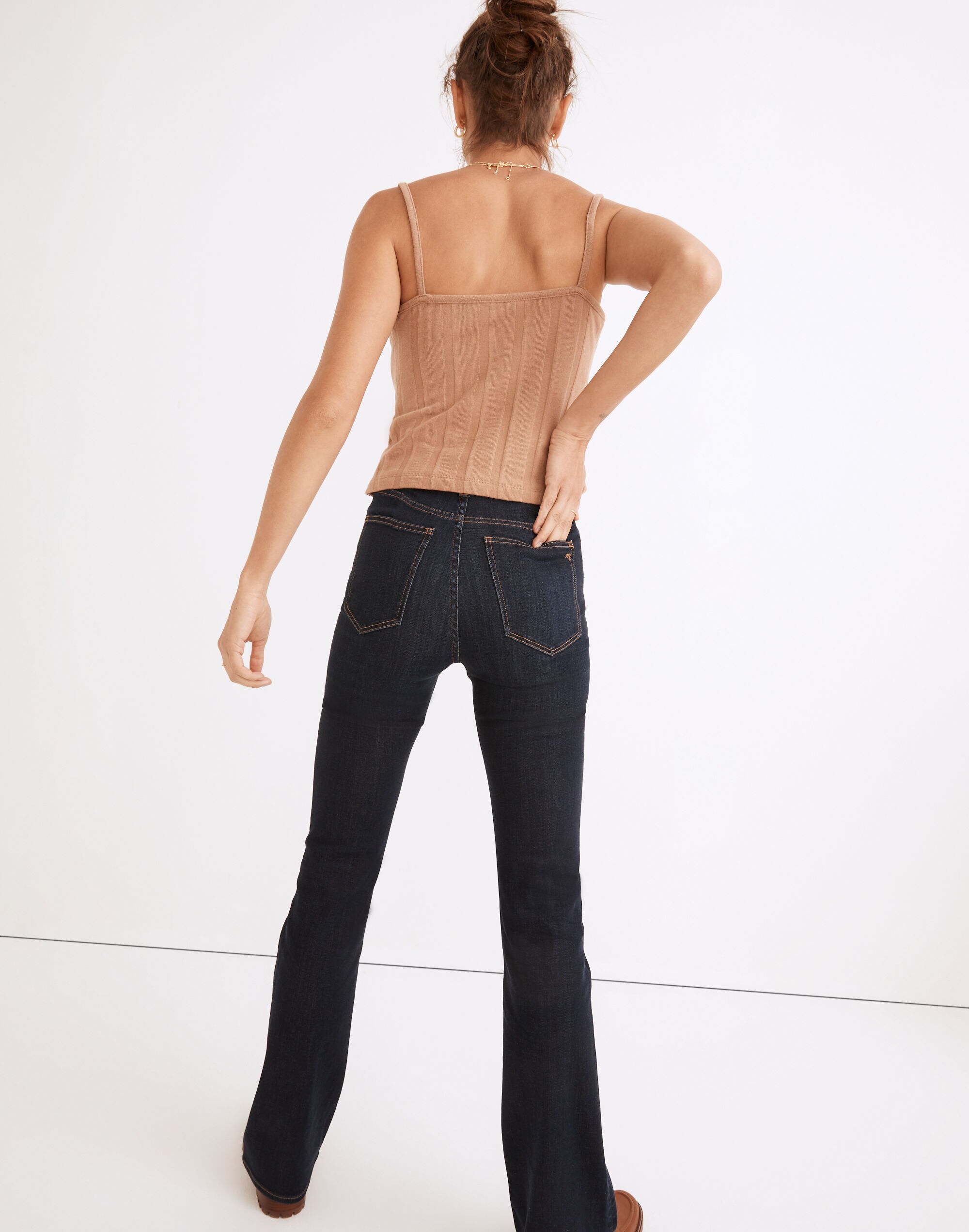 11" High-Rise Flare Jeans in Larkspur Wash: TENCEL&trade; Denim Edition