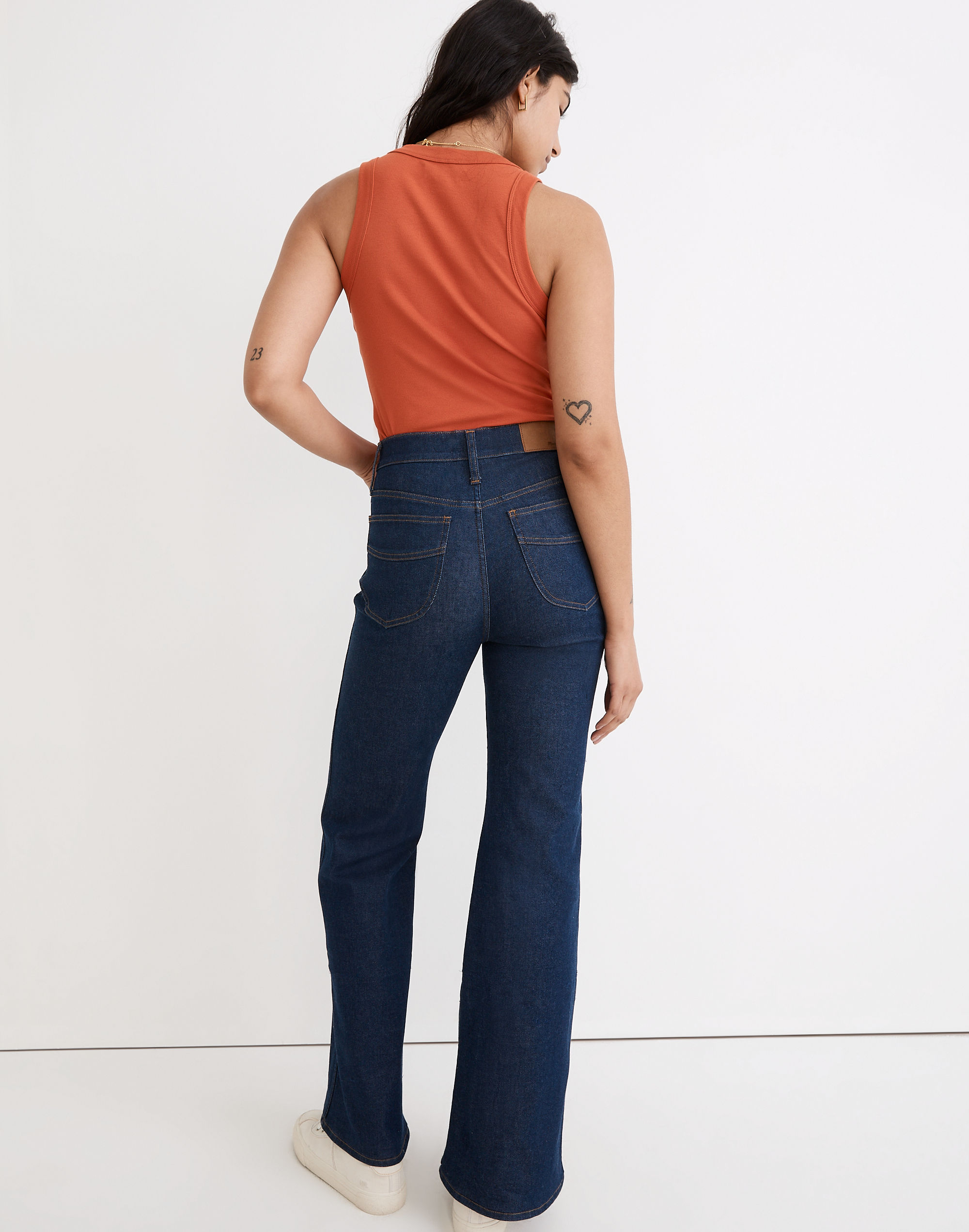 11" High-Rise Flare Jeans in Wrenford Wash
