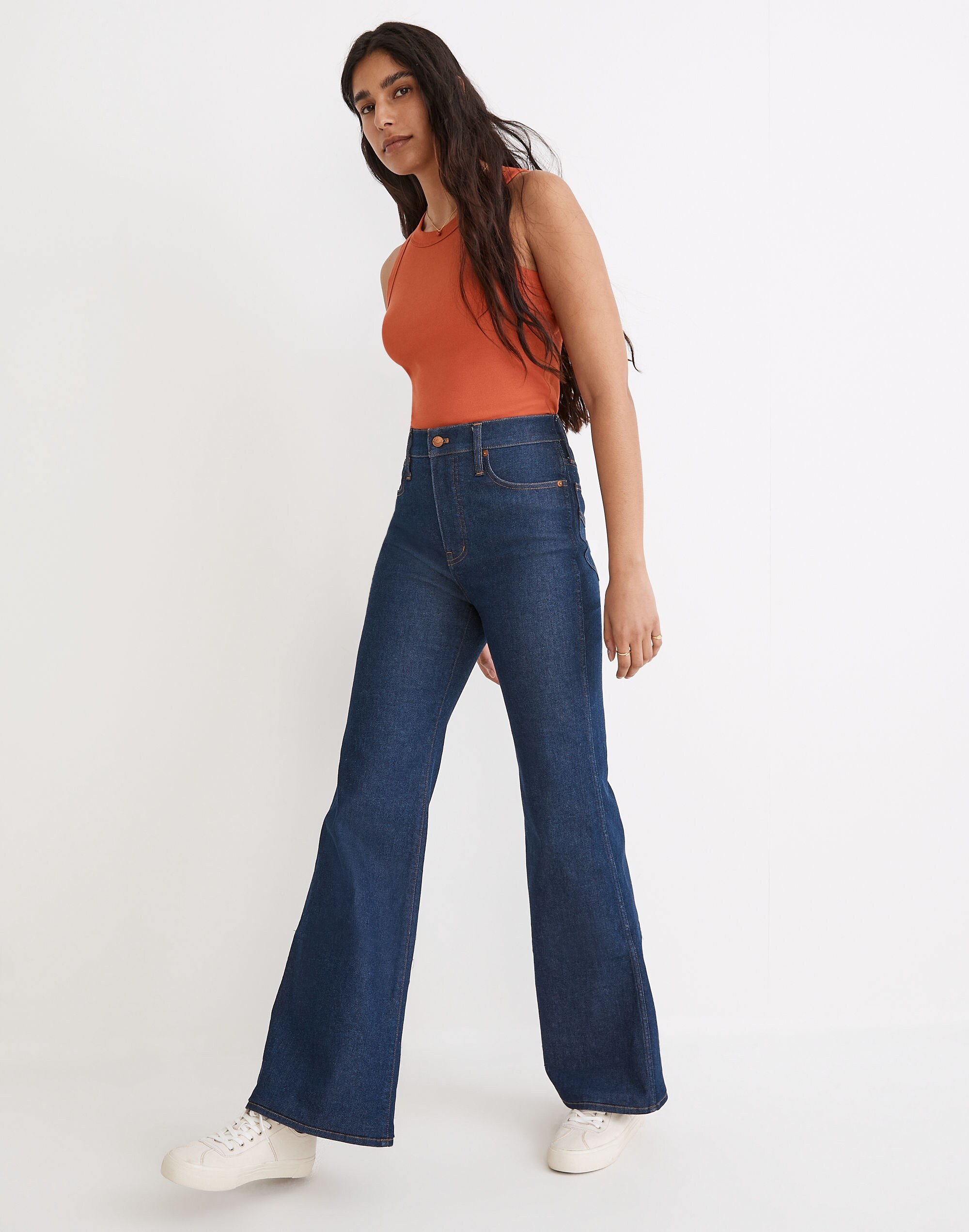 11" High-Rise Flare Jeans in Wrenford Wash