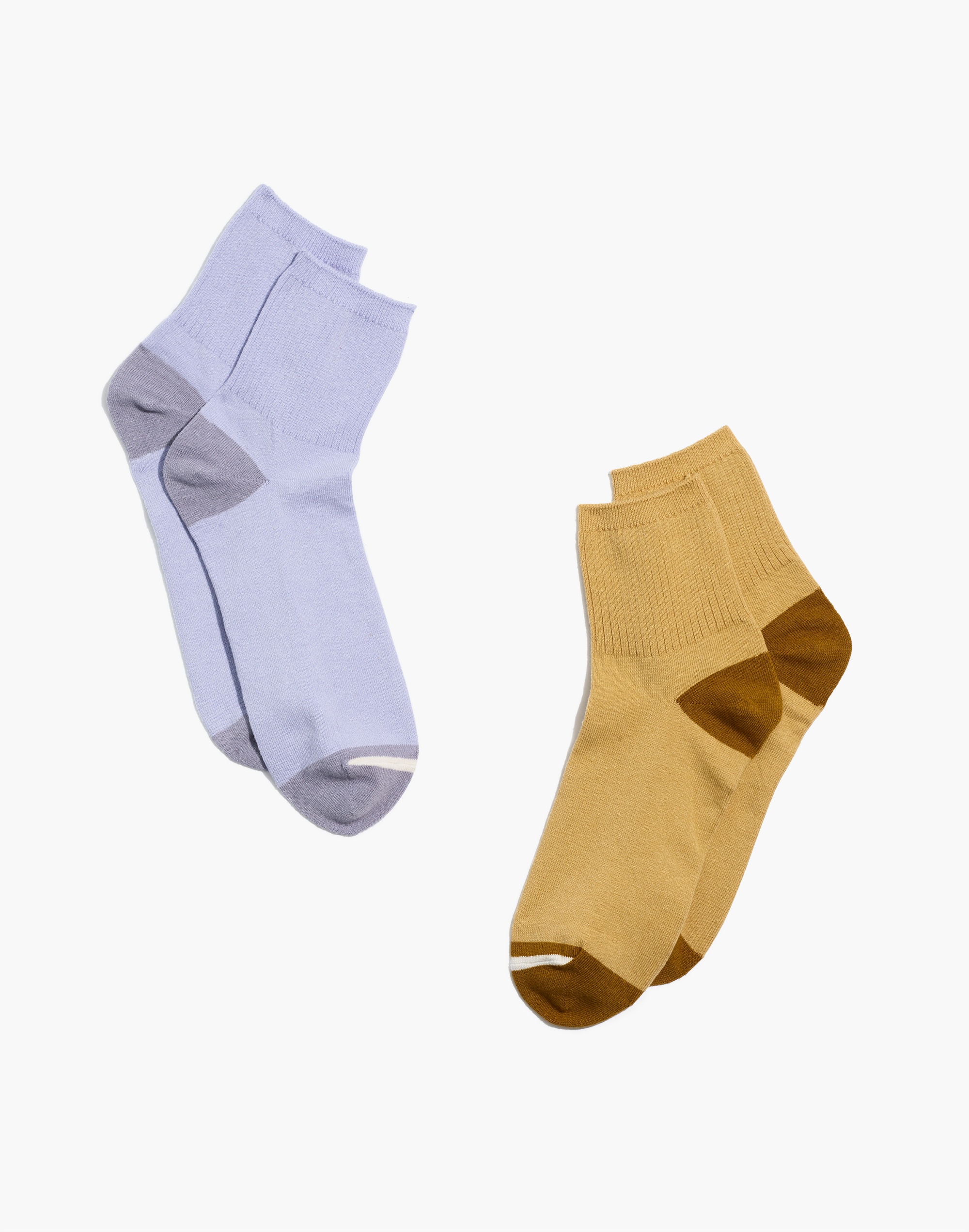 two-pack colorblock ankle socks