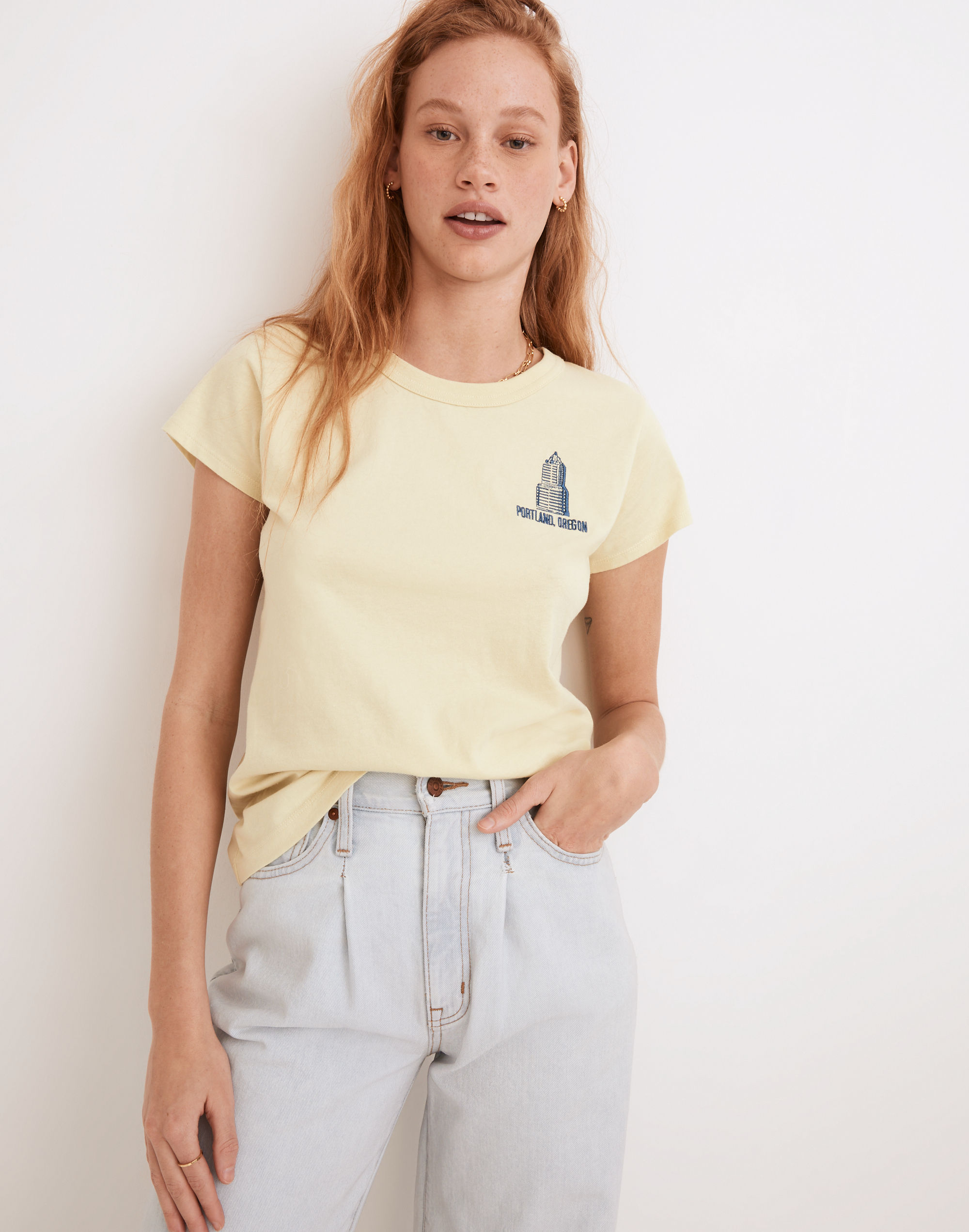 madewell x made some souvenirs embroidered perfect vintage tee