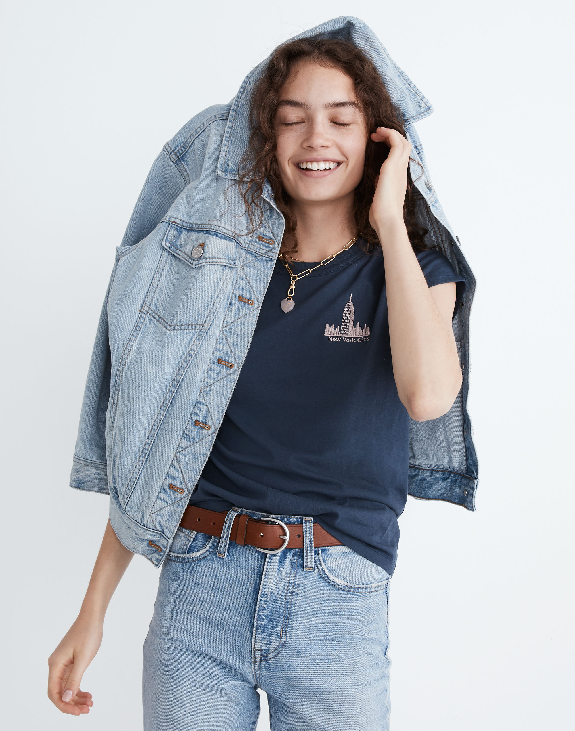 Madewell x Made Some Souvenirs Embroidered Perfect Vintage Tee