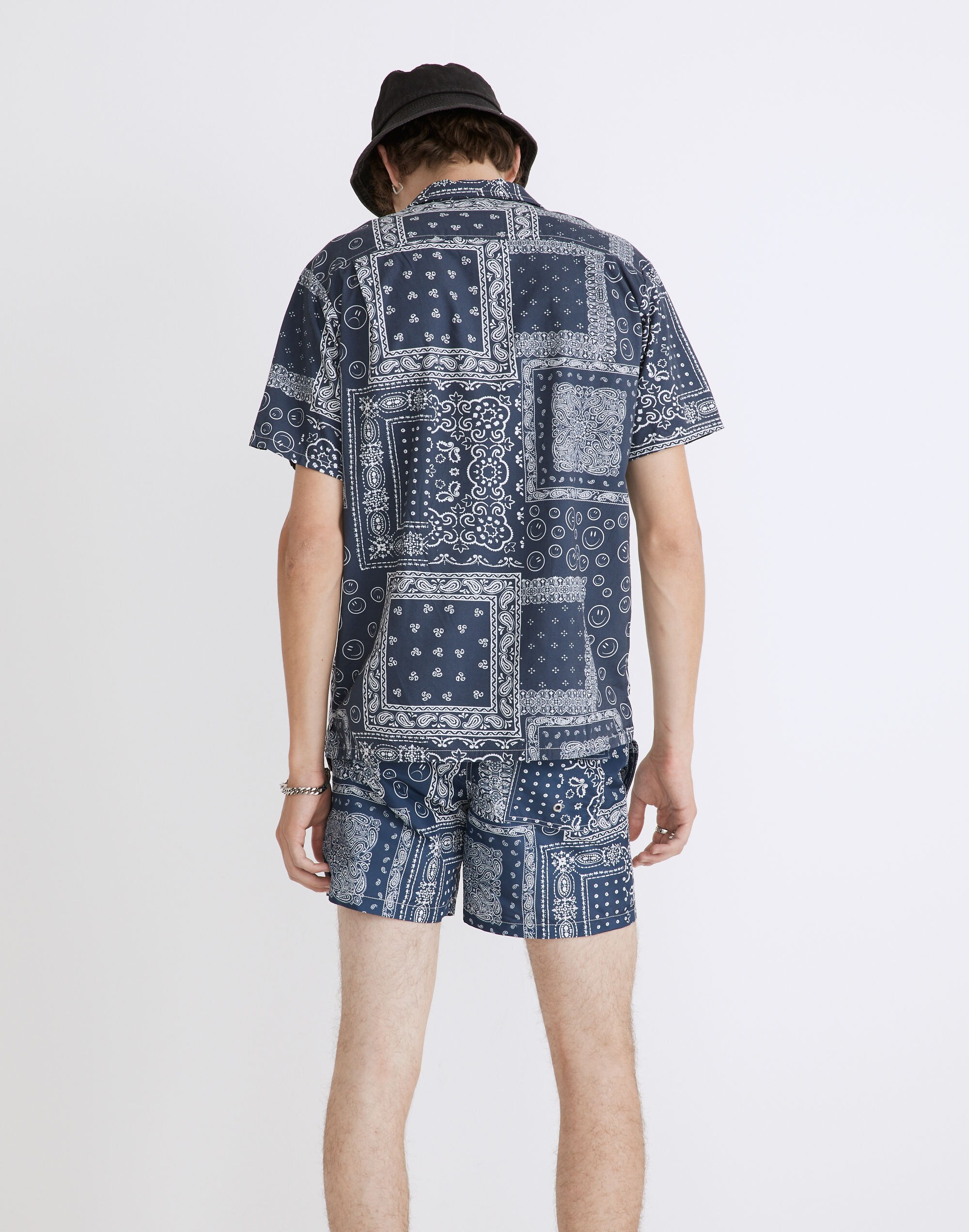 Bather Swim Trunks in Navy Bandana