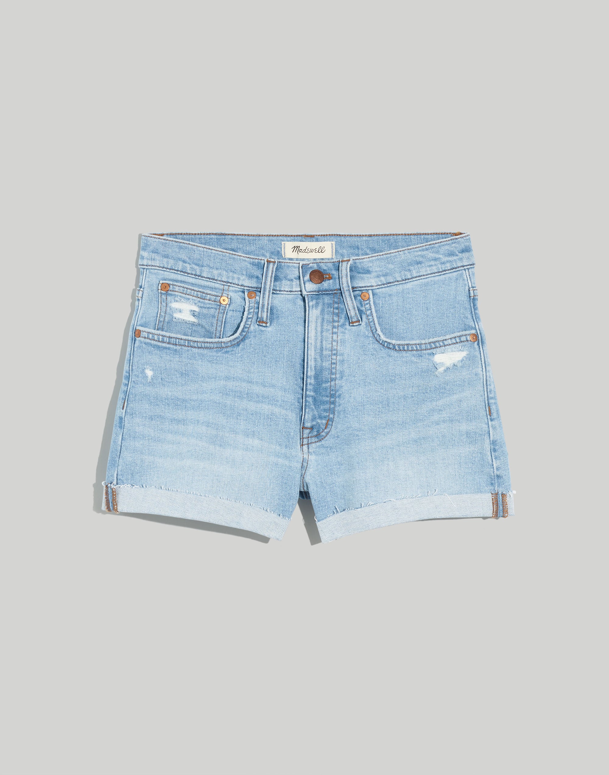 High-Rise Denim Shorts in Littleton Wash