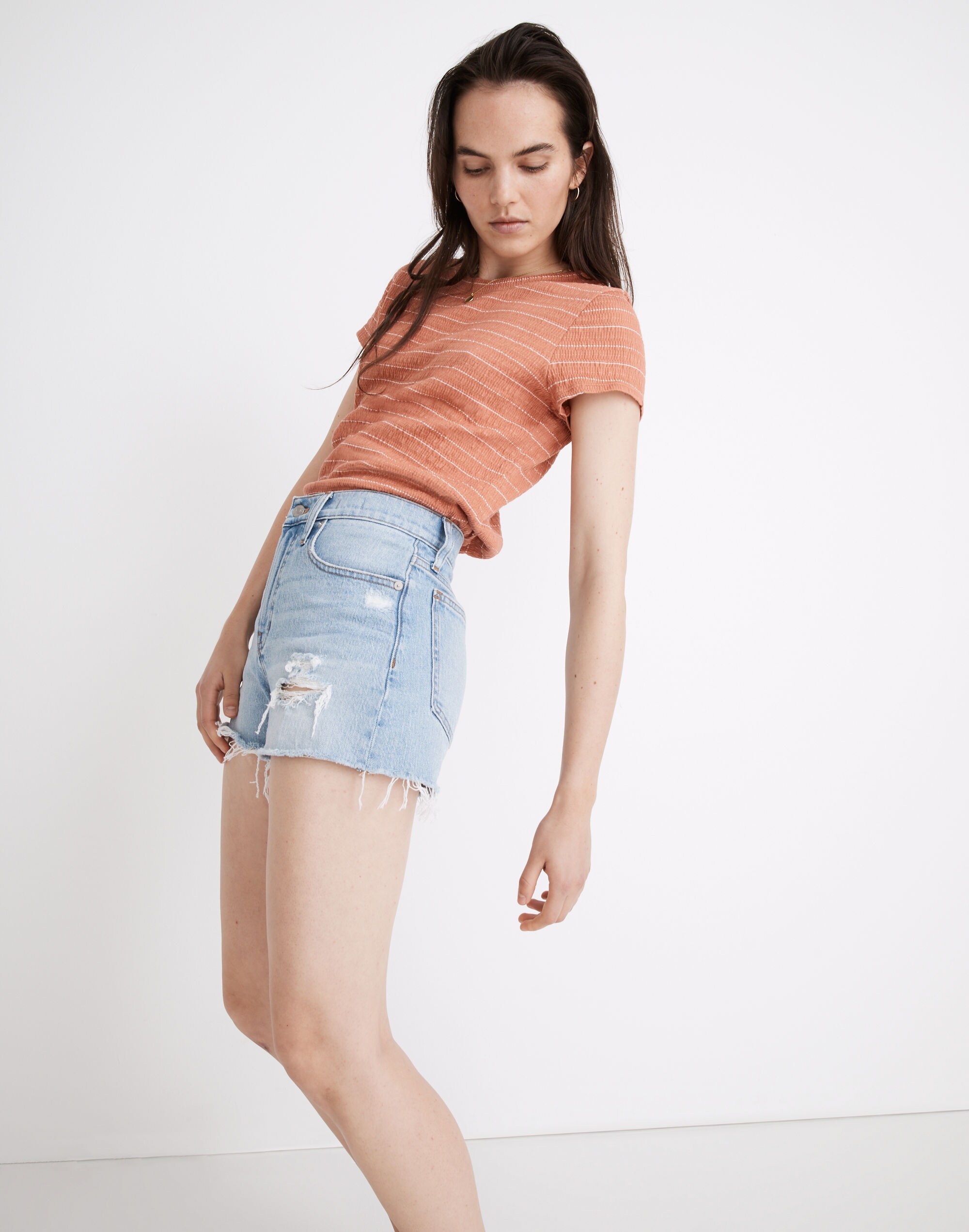 The Perfect Jean Short in Fiore Wash: Destroyed Edition