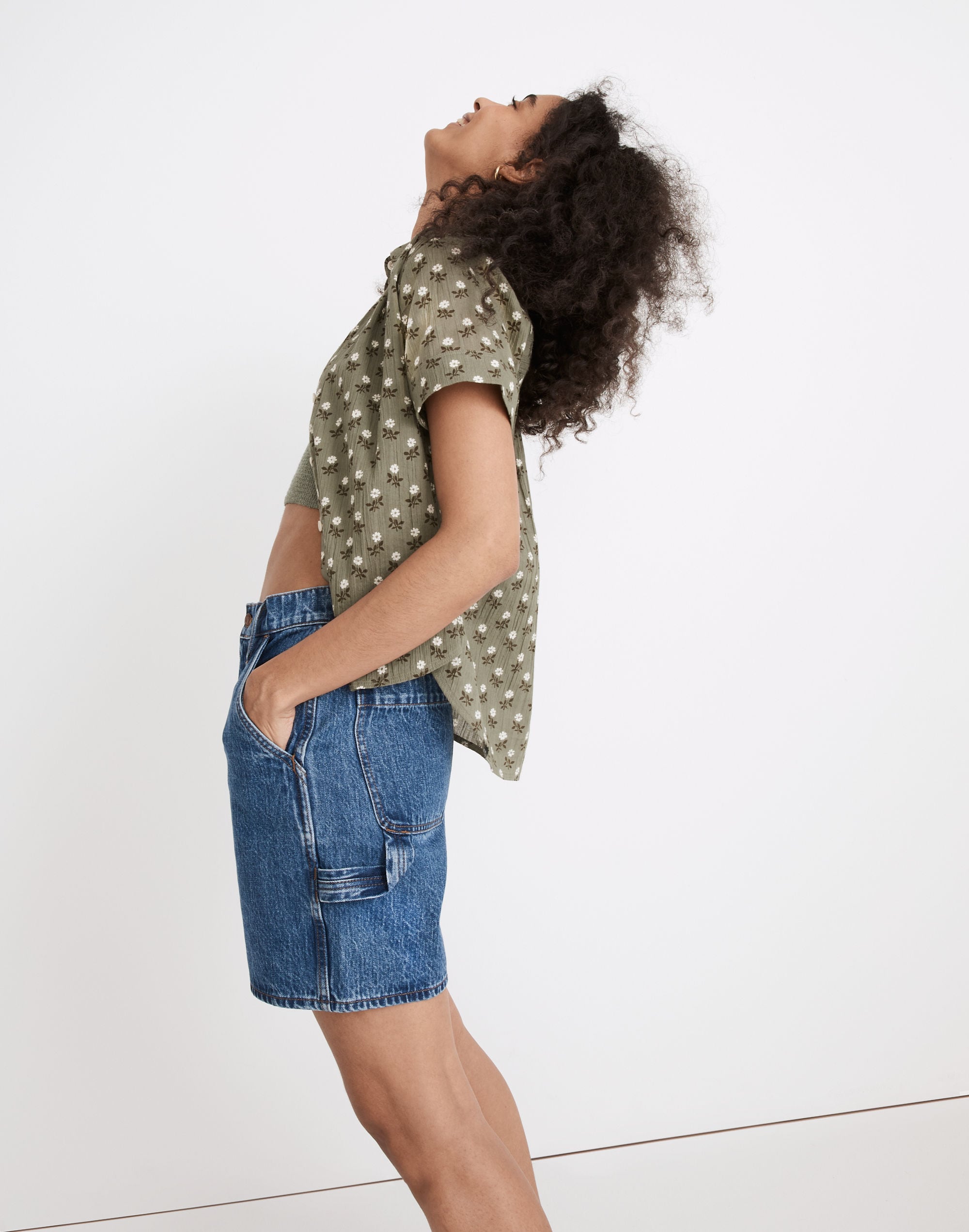 Baggy Carpenter Jean Shorts in Delemere Wash