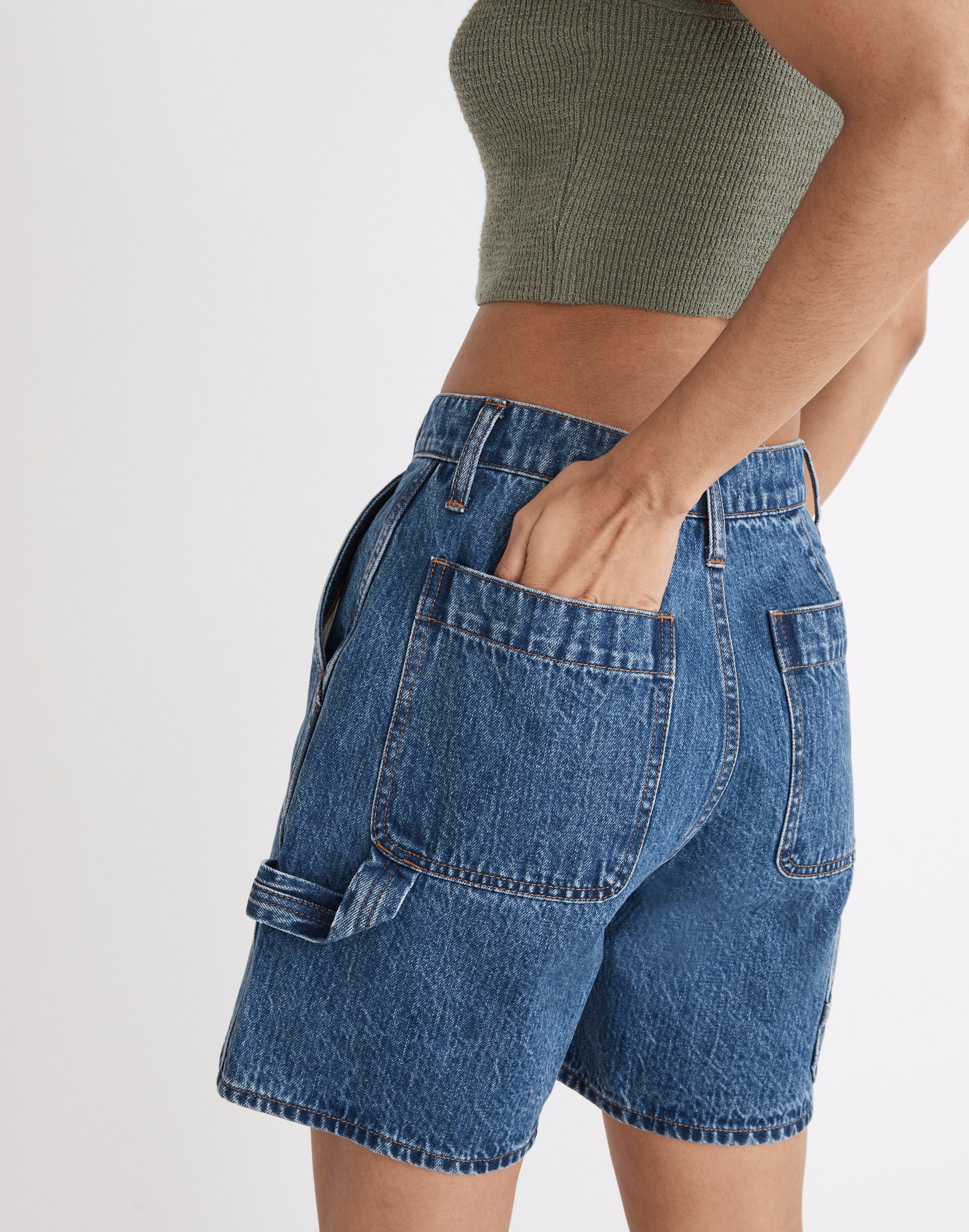 Baggy Carpenter Jean Shorts in Delemere Wash