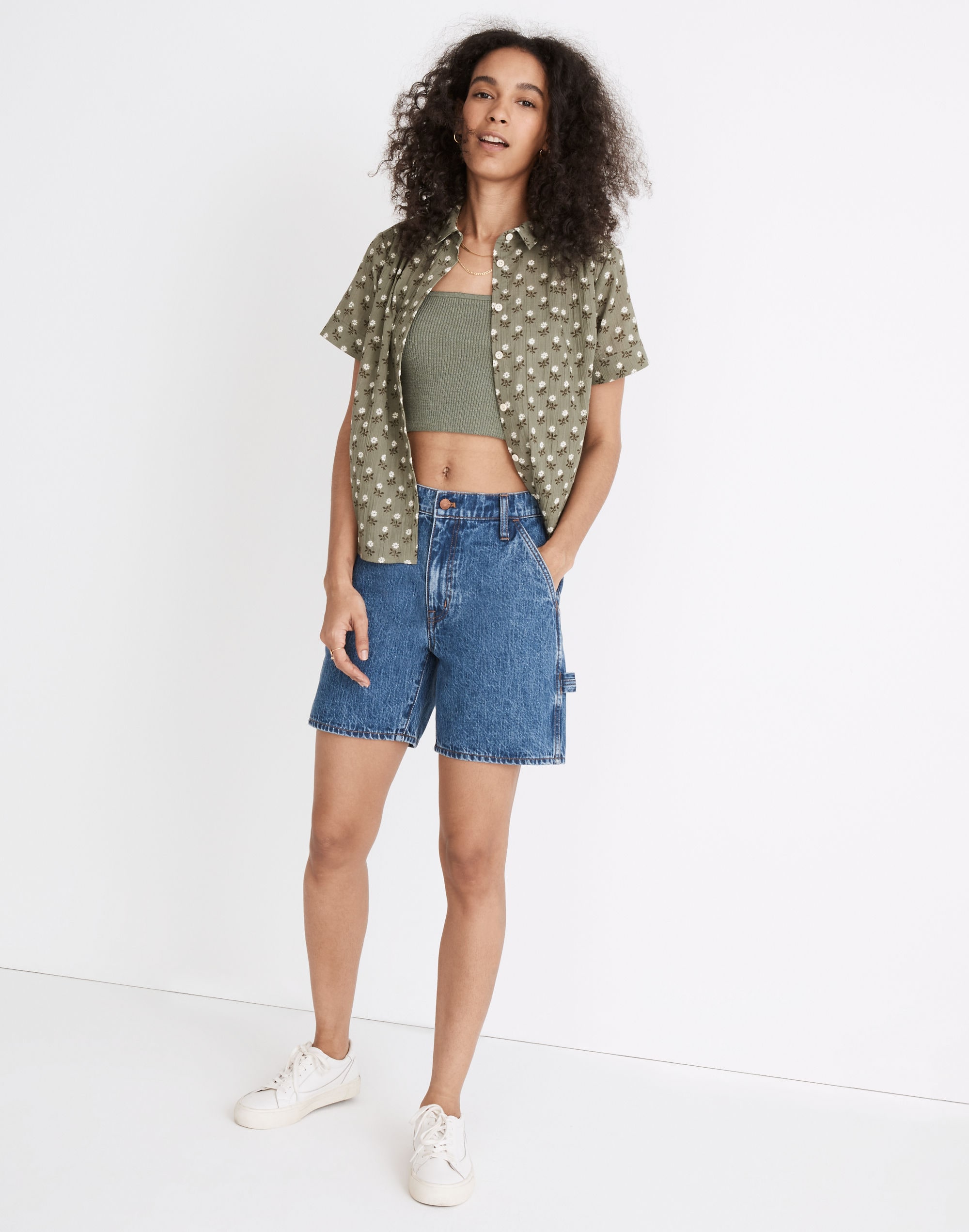 Baggy Carpenter Jean Shorts in Delemere Wash