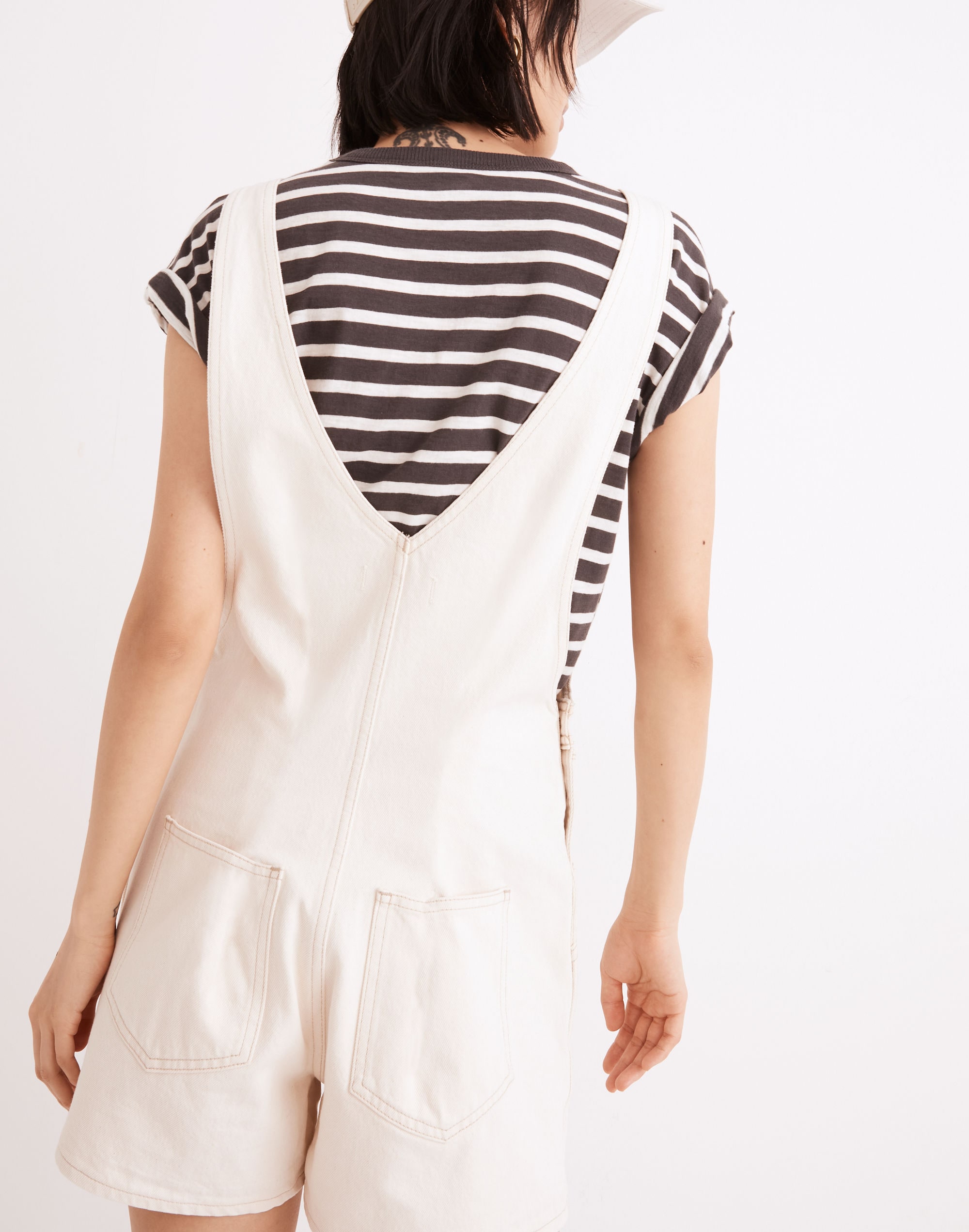 Denim Corsica Short Overalls in Vintage Canvas Wash