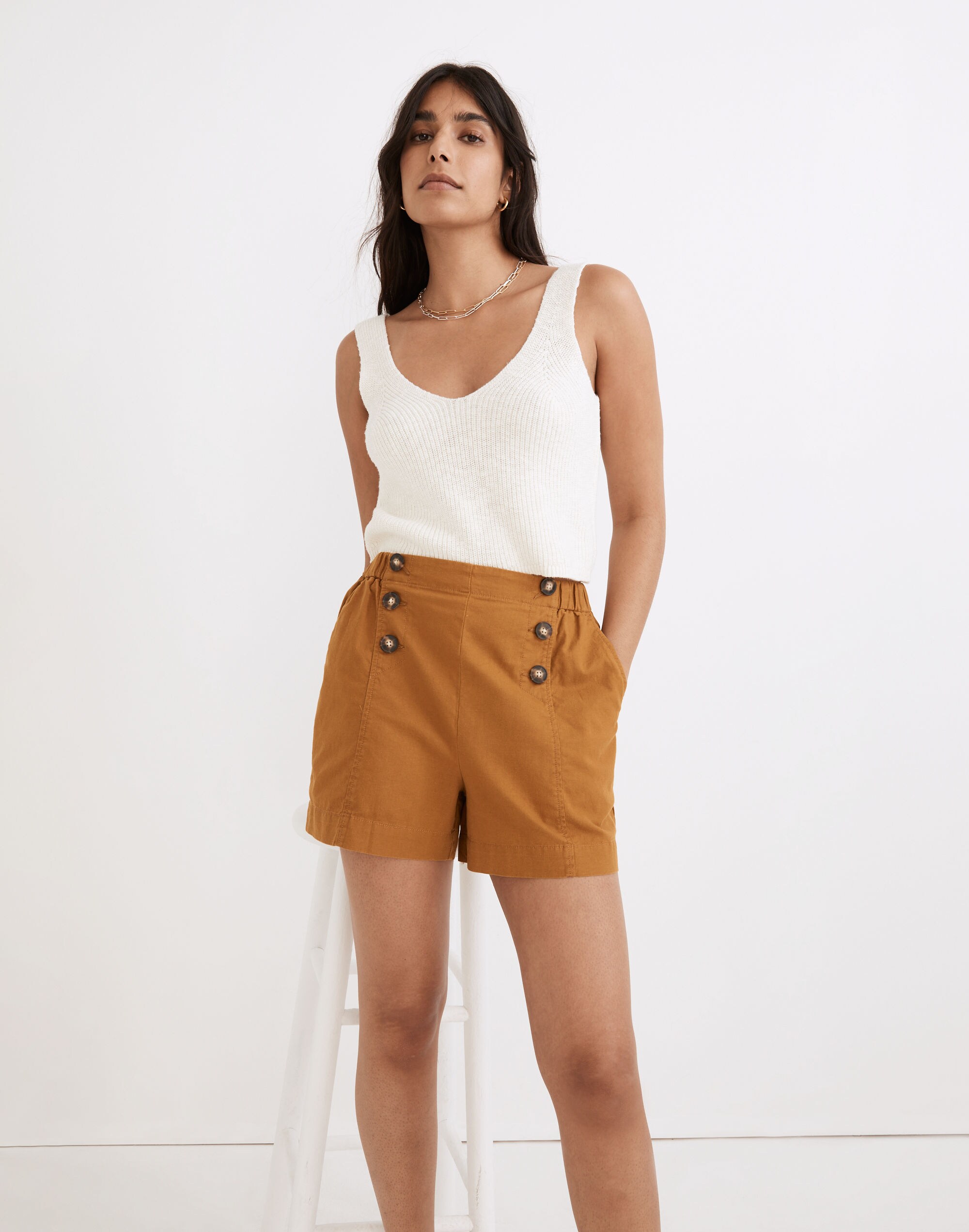 Hemp-Cotton Pull-On Sailor Shorts