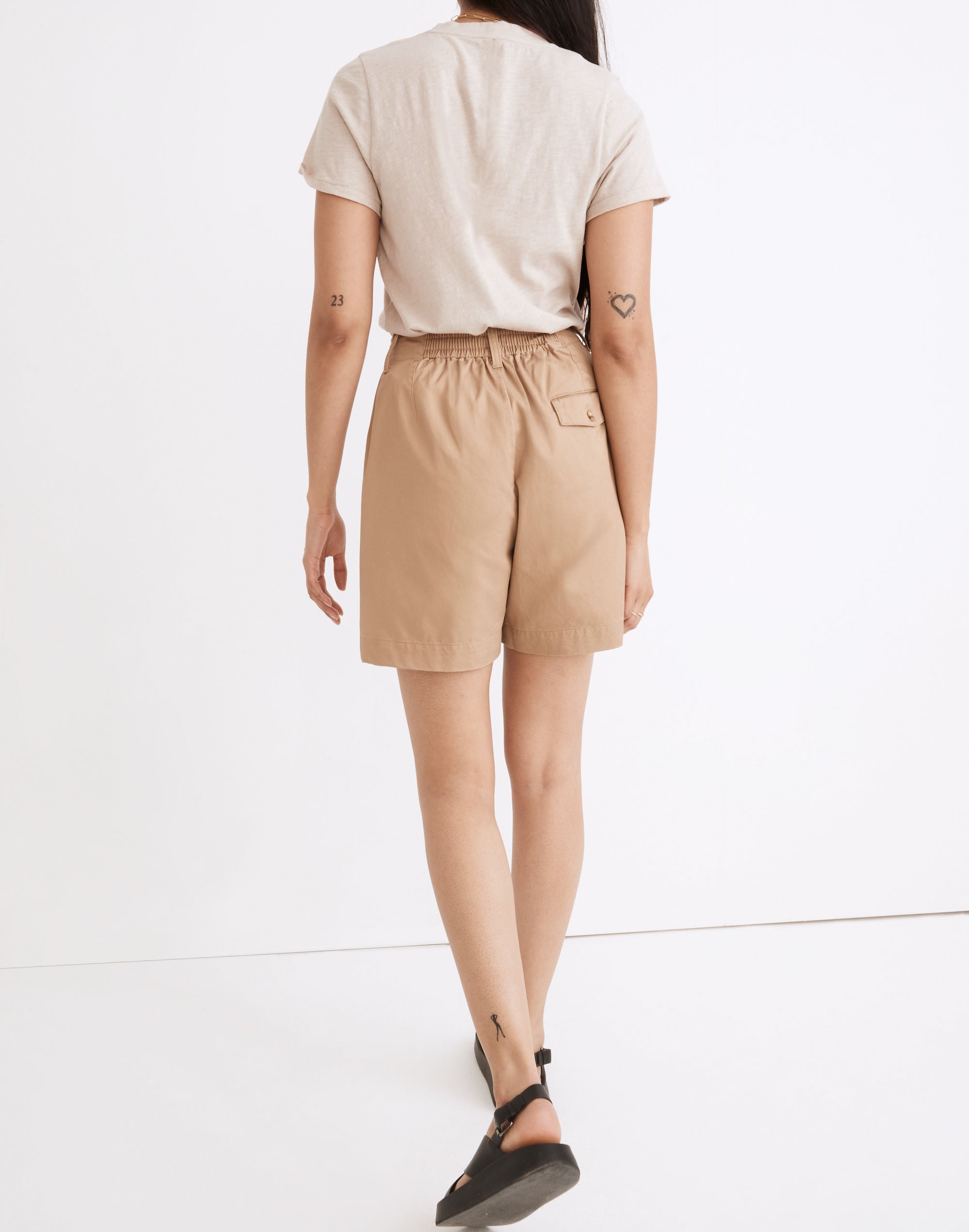 HLT Pleated Cotton Twill Belted Shorts
