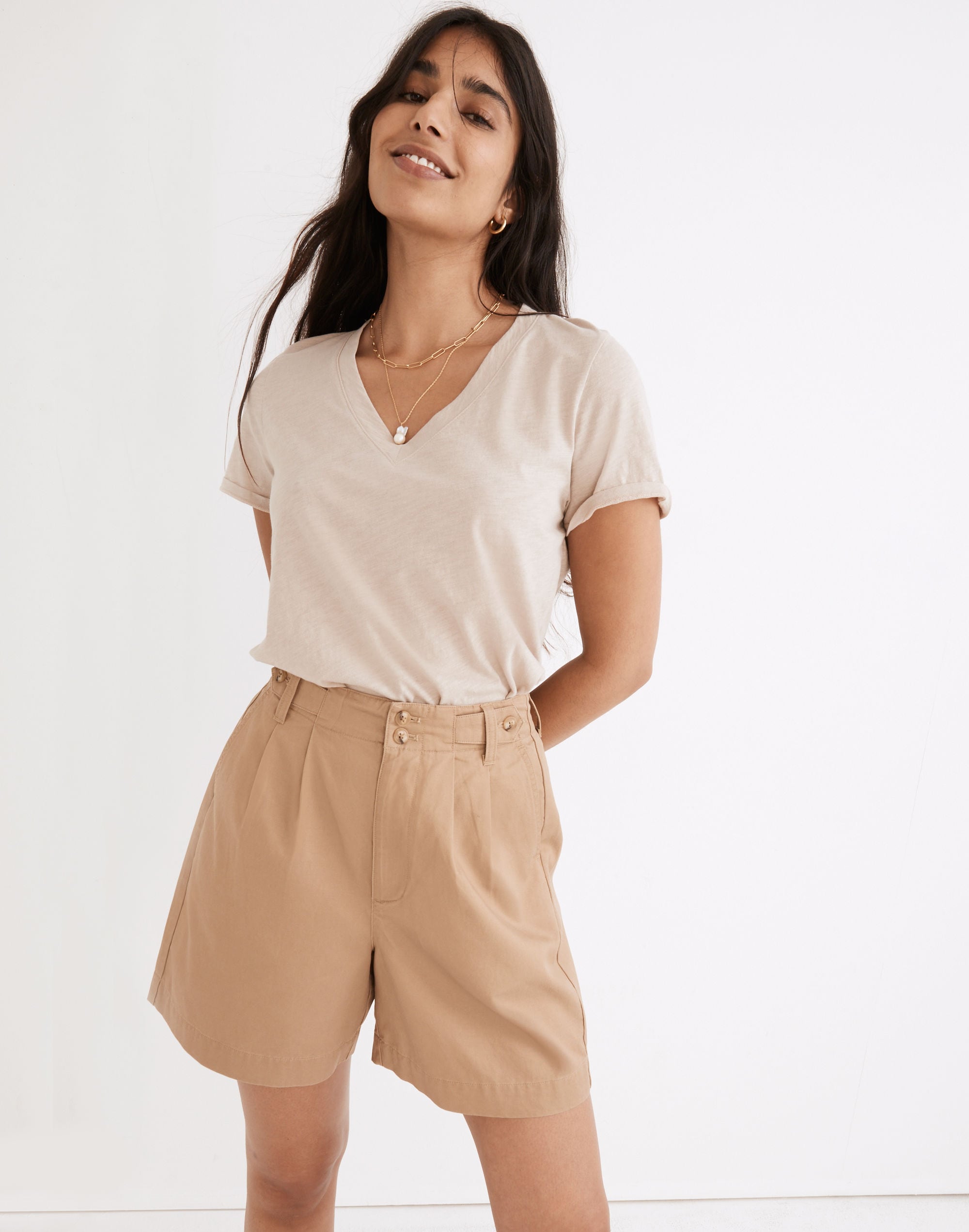 Midmont Pleated Shorts: TENCEL&trade; Lyocell Edition